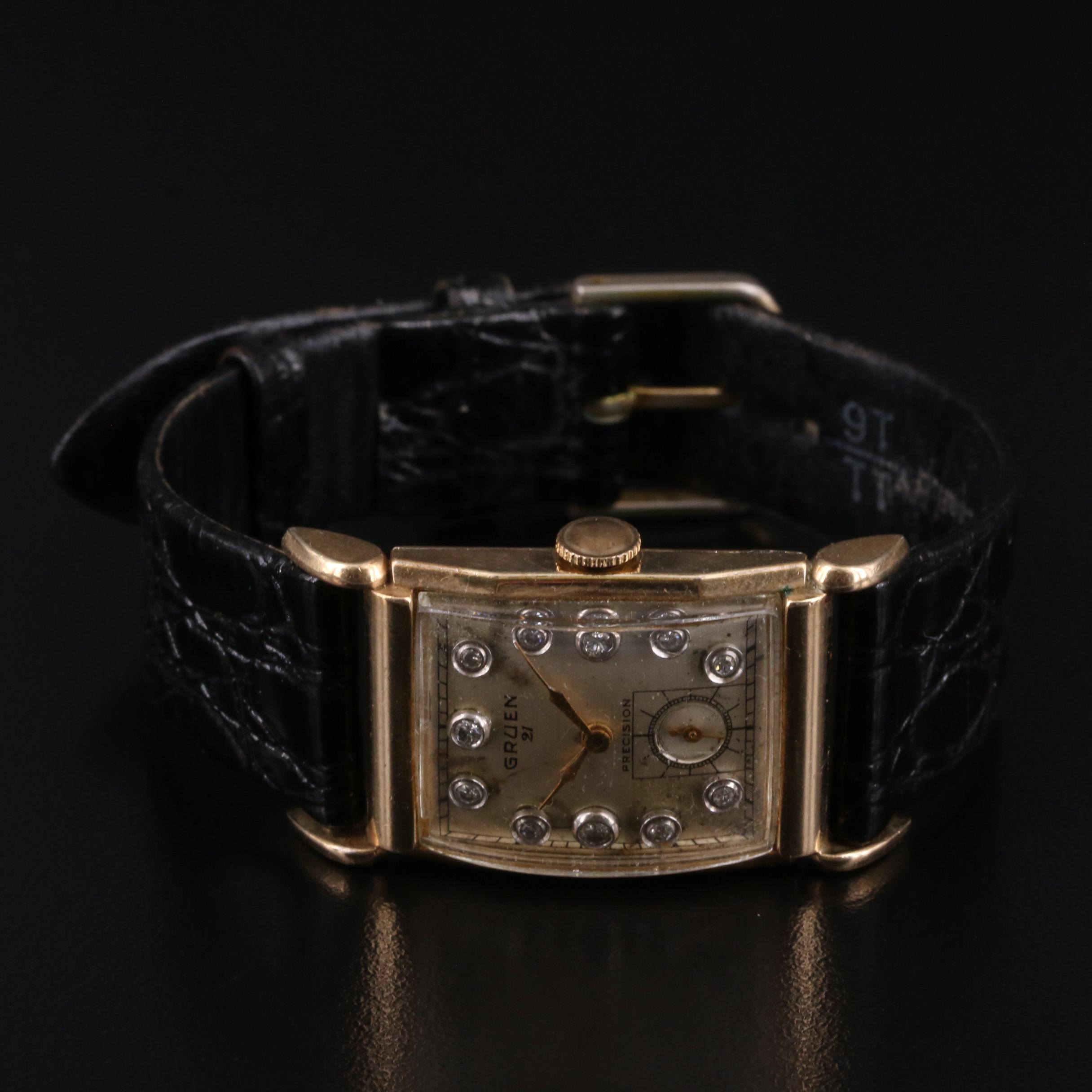 1948 Gruen Precision Diamond Dial Watch