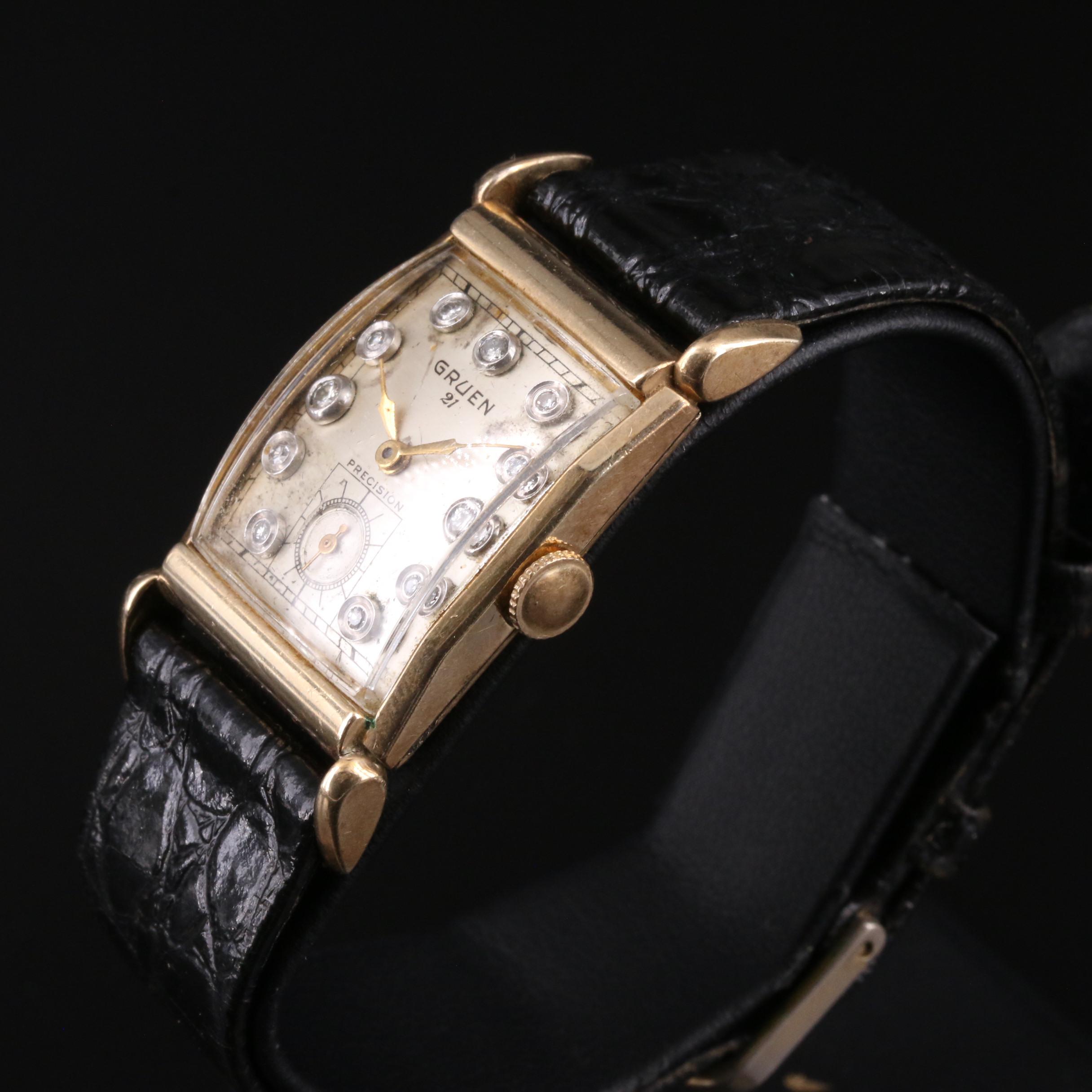 1948 Gruen Precision Diamond Dial Watch