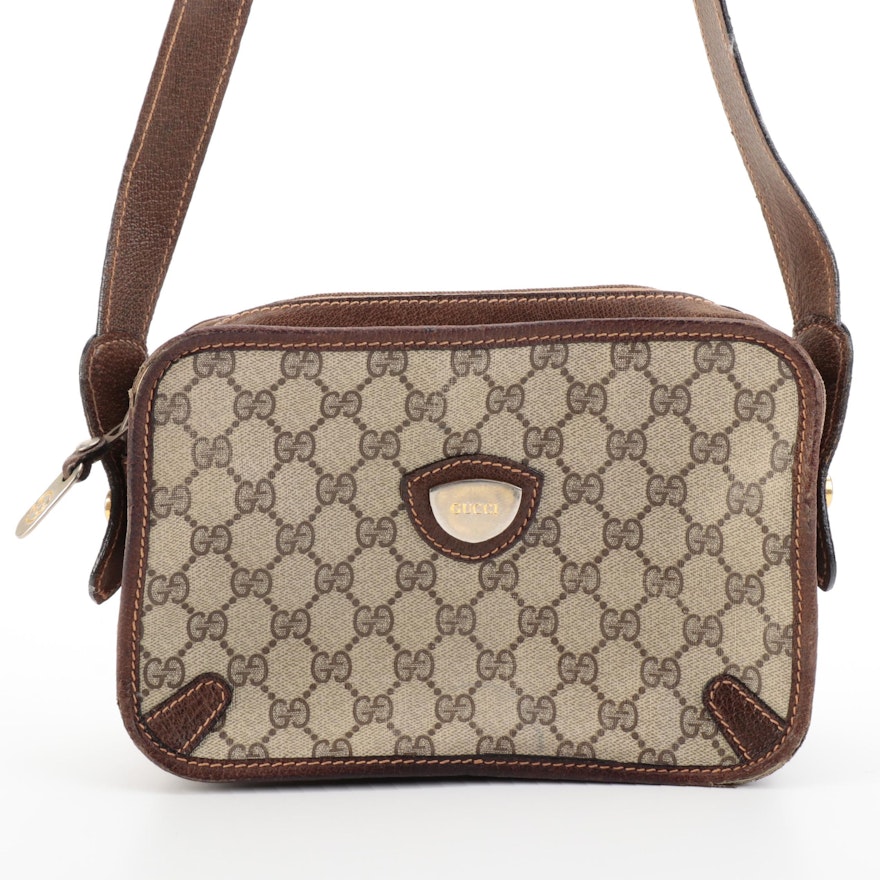 Gucci Crossbody Bag in GG Supreme Canvas with Leather Trim