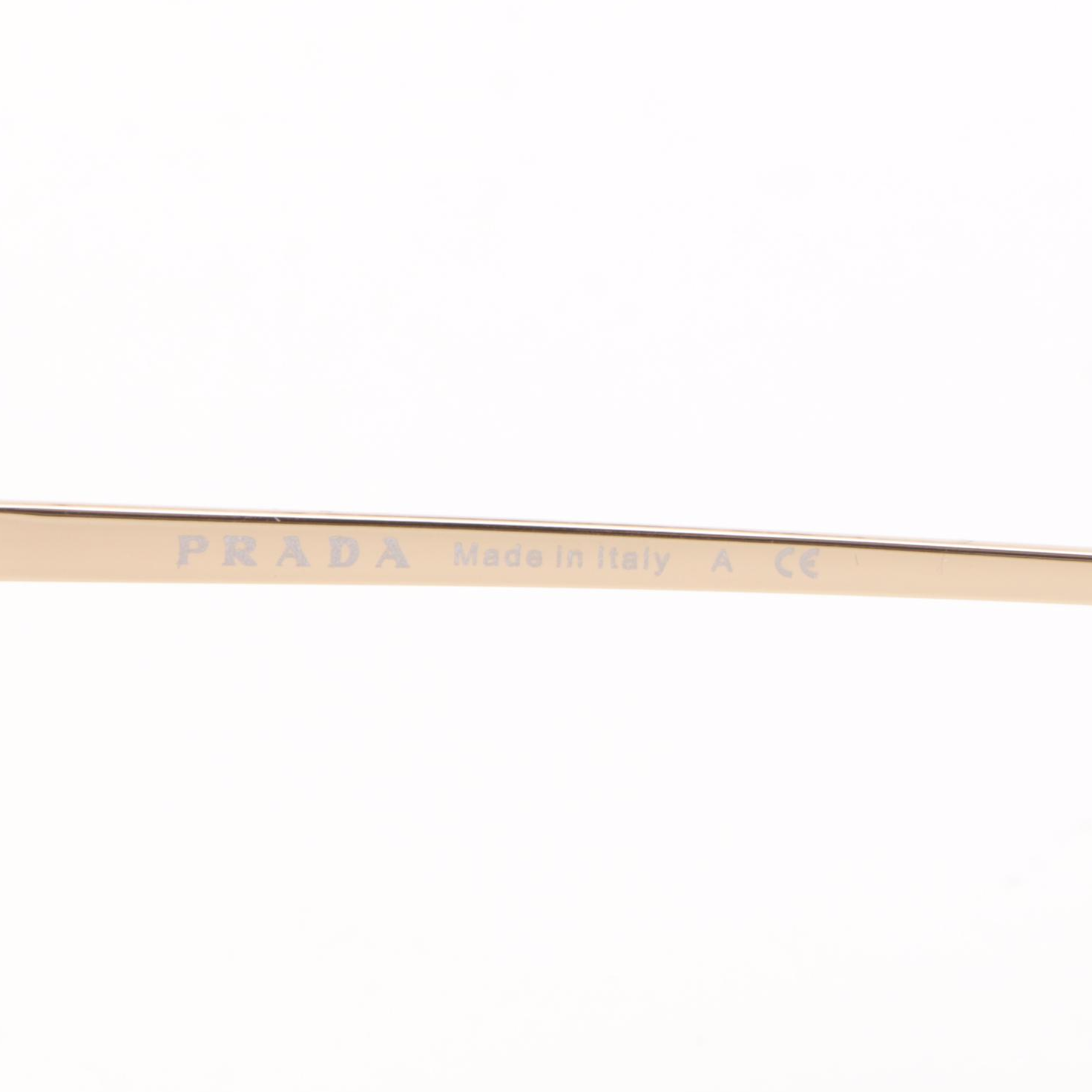 Prada SPR65V Pale Gold Metal Frame Grey Gradient Lens Sunglasses with Case