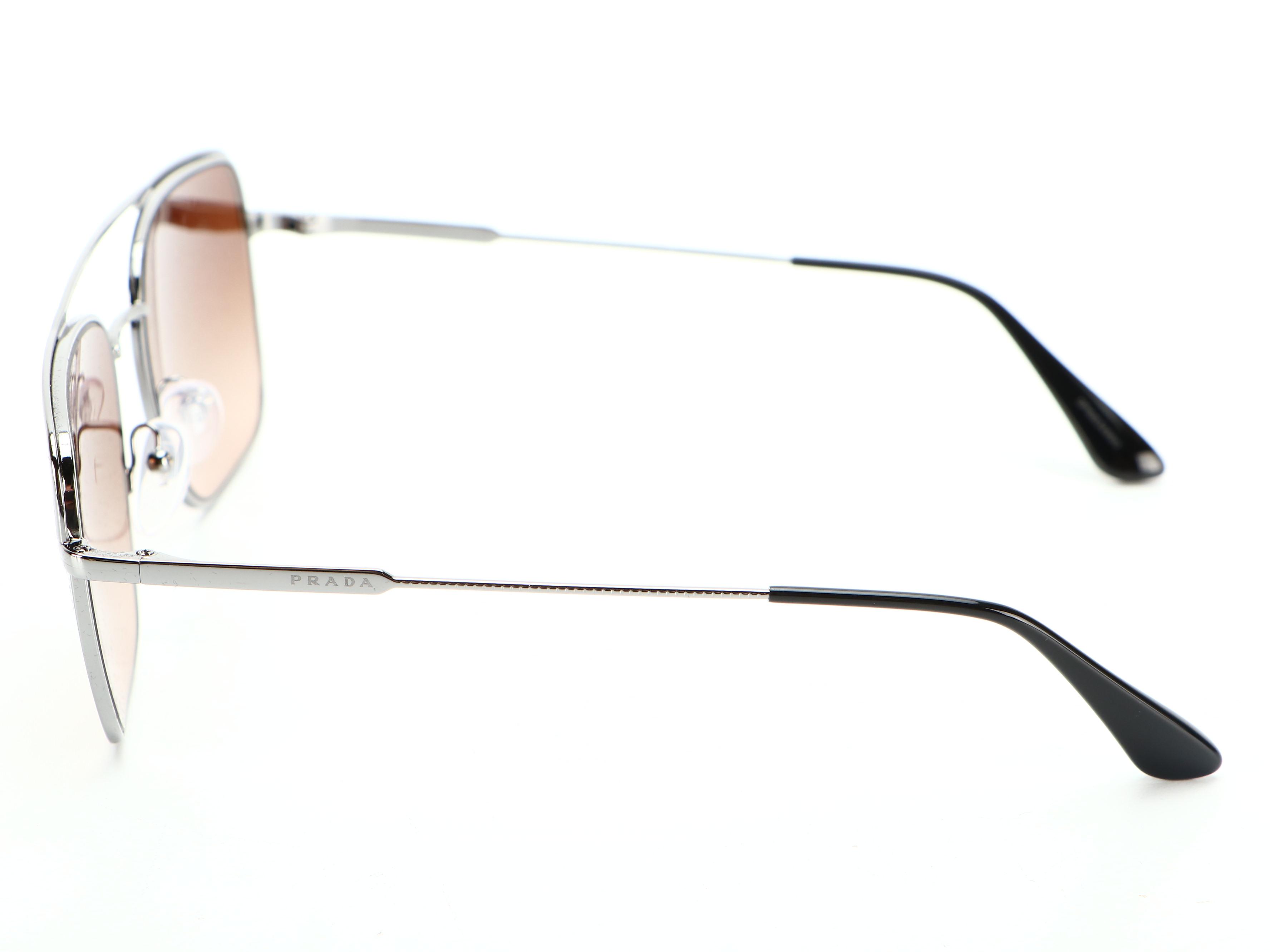 Prada SPR53VS Square Aviators in Gunmetal with Case and Box