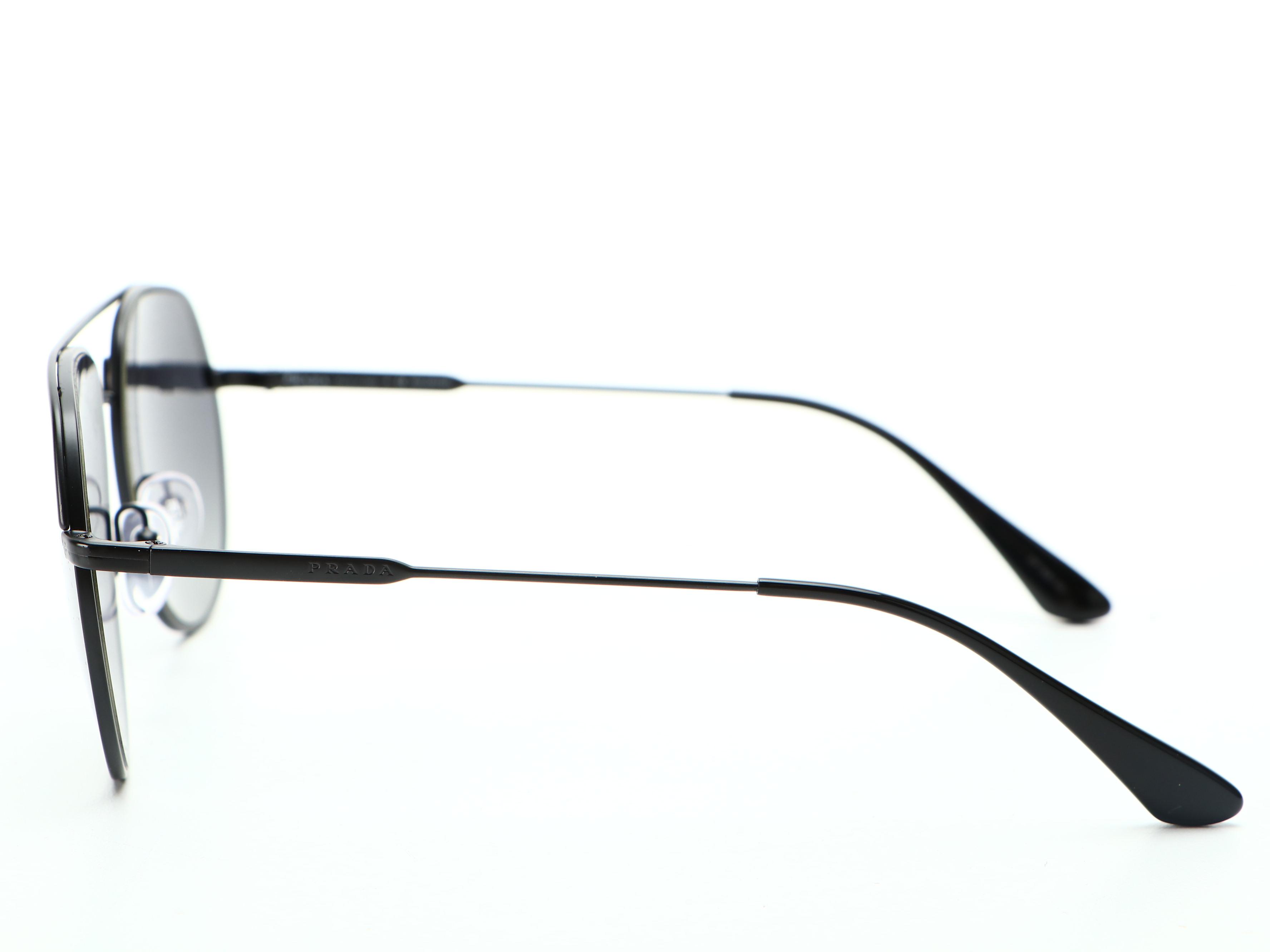 Prada SPR 55U Polarized Aviator Sunglasses in Black with Case and Box