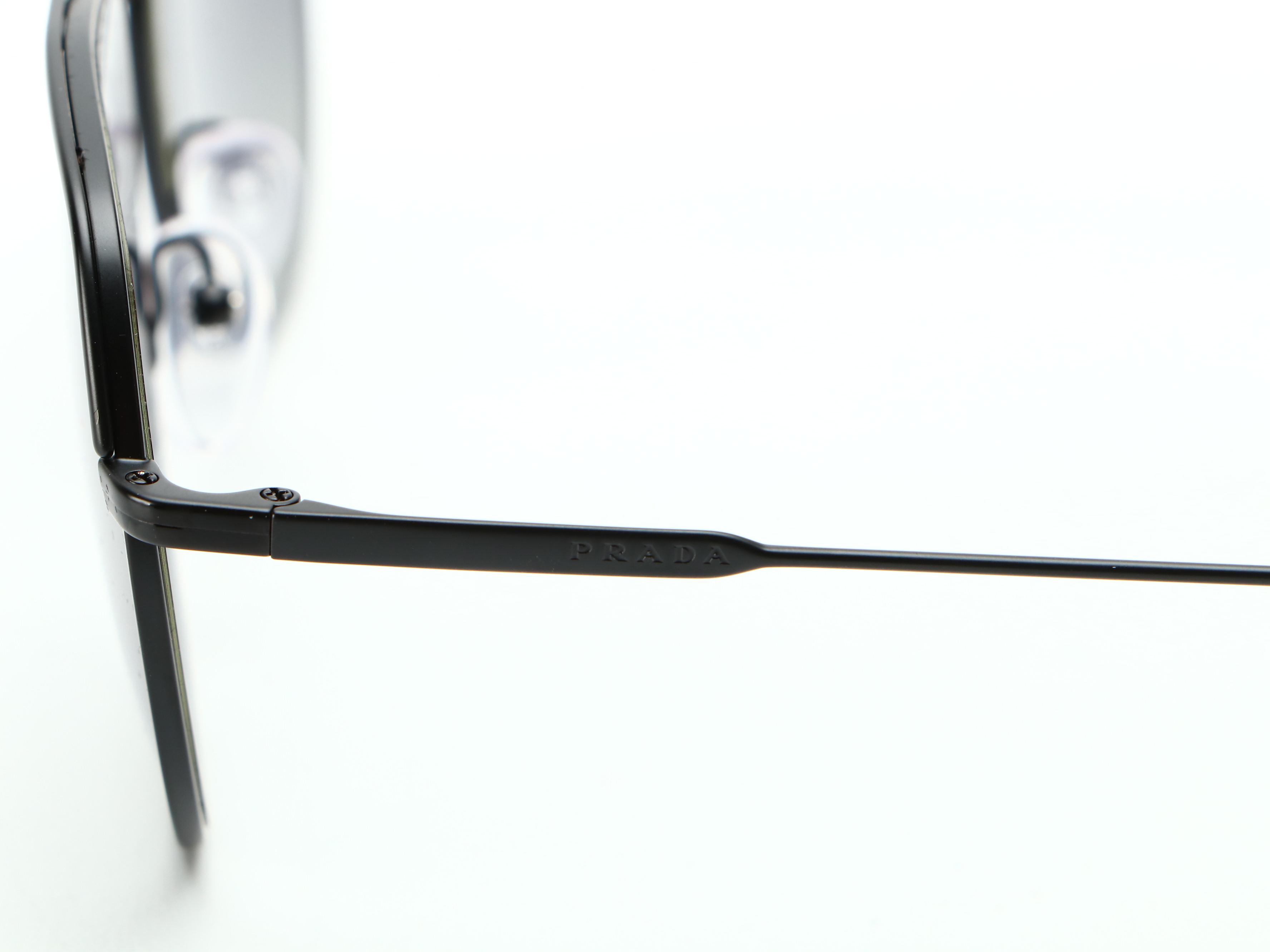 Prada SPR 55U Polarized Aviator Sunglasses in Black with Case and Box