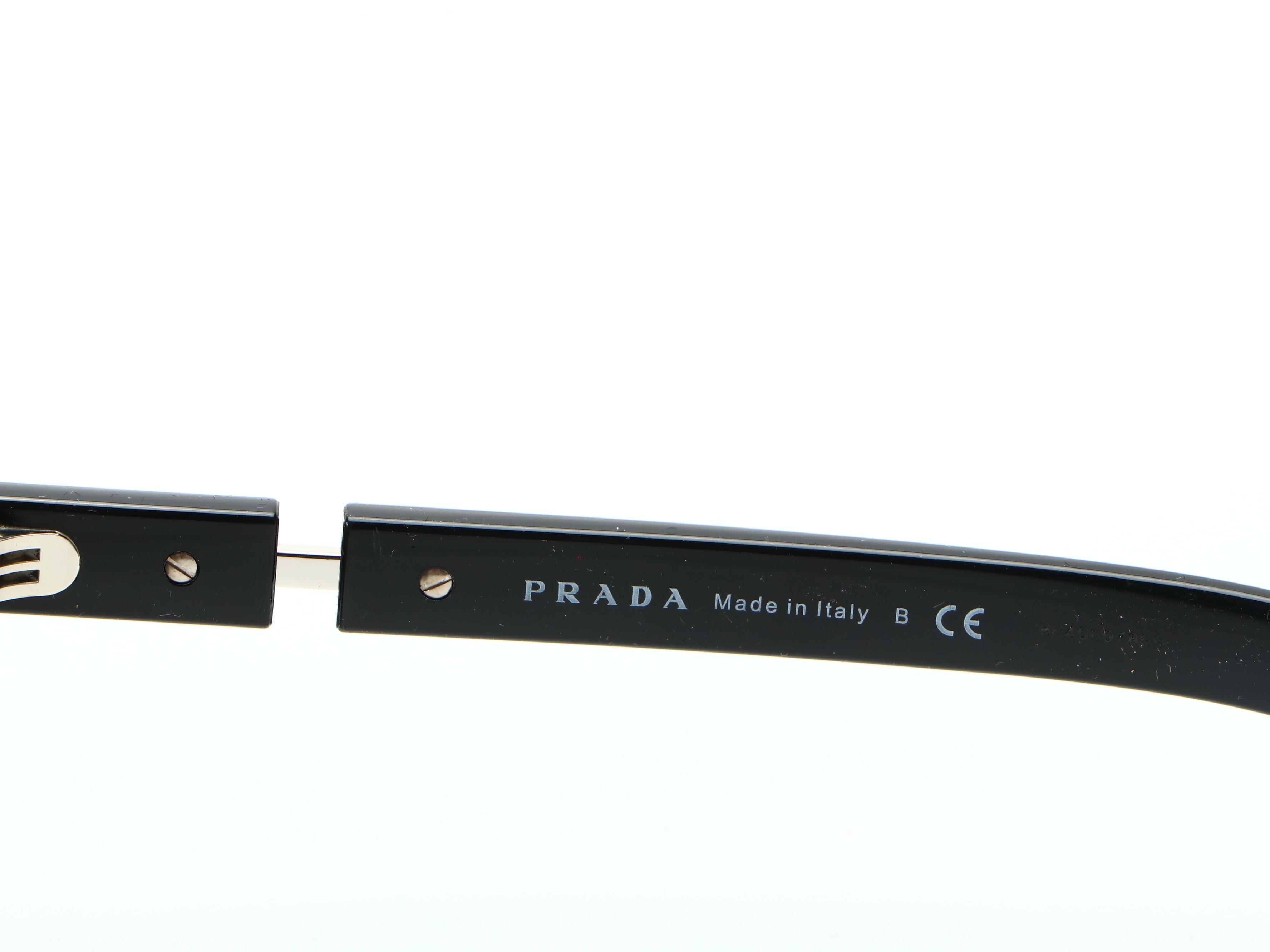 Prada SPR 09X Rectanglar Sunglasses in Tortoise and Black with Case and Box