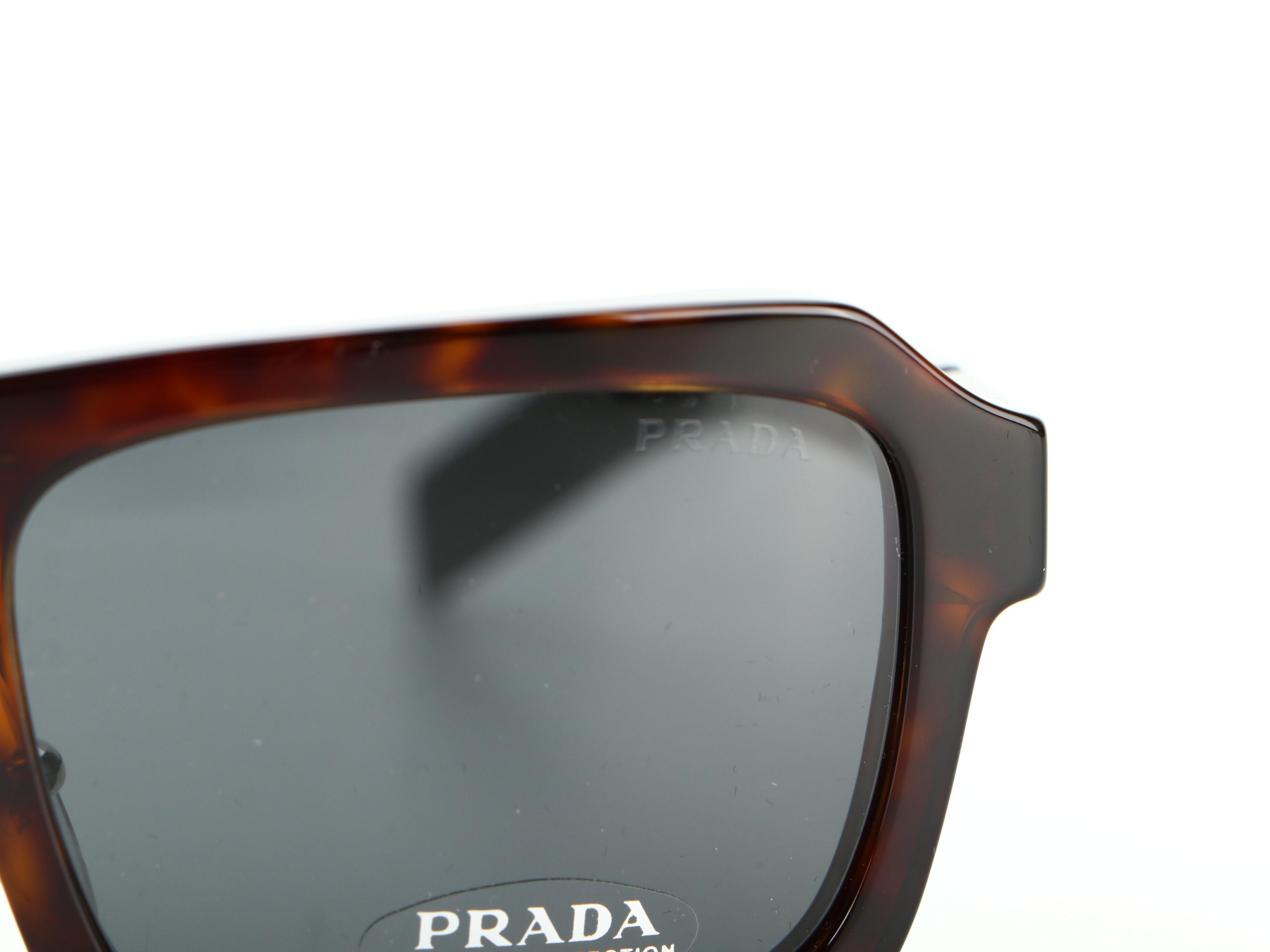 Prada SPR 09X Rectanglar Sunglasses in Tortoise and Black with Case and Box