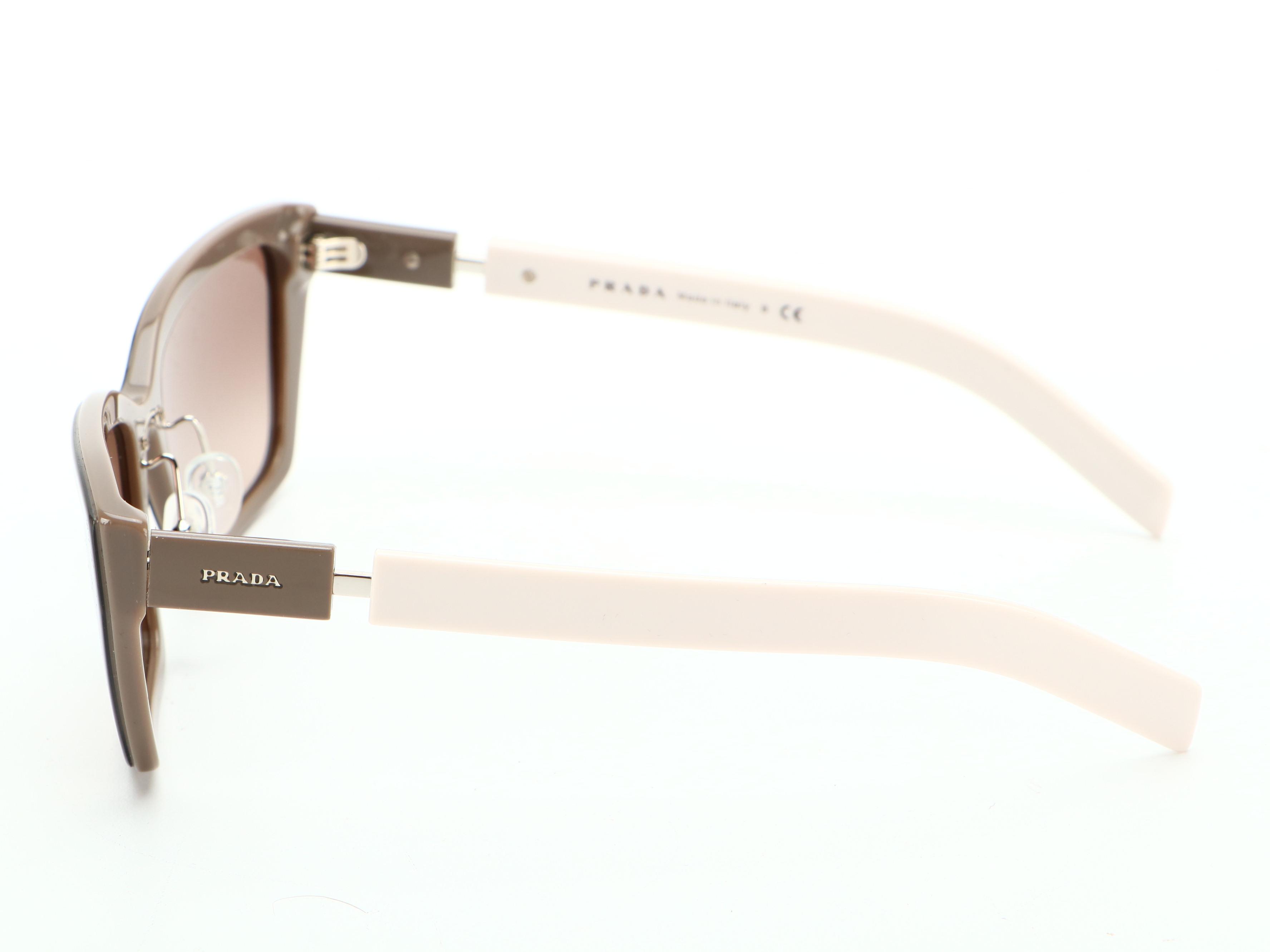 Prada SPR14X Squared Sunglasses in Taupe with Case