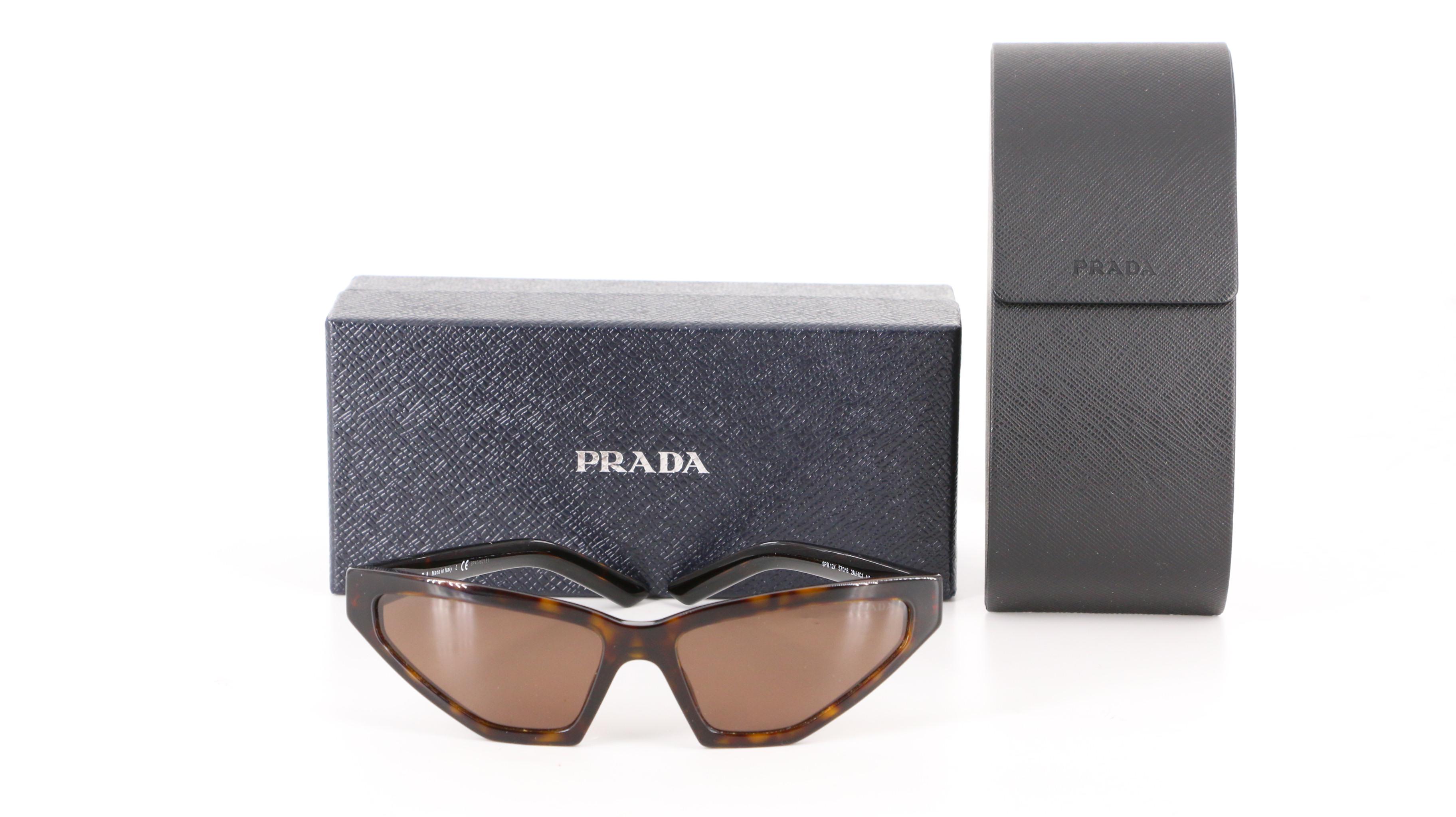 Prada SPR 12V Slim Cat Eye Sunglasses with Case and Box