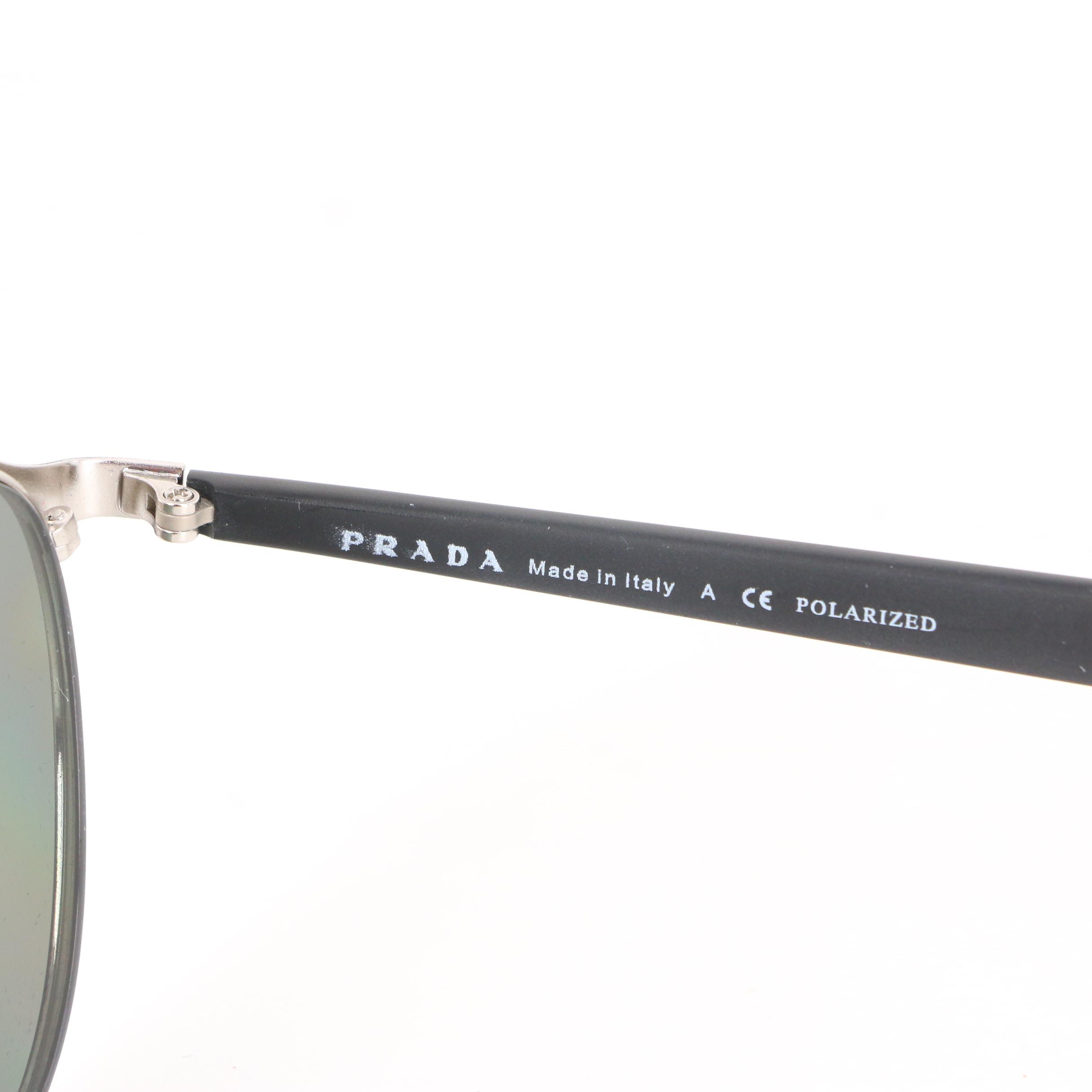 Prada SPR62T Polarized Round Sunglasses with Case and Box