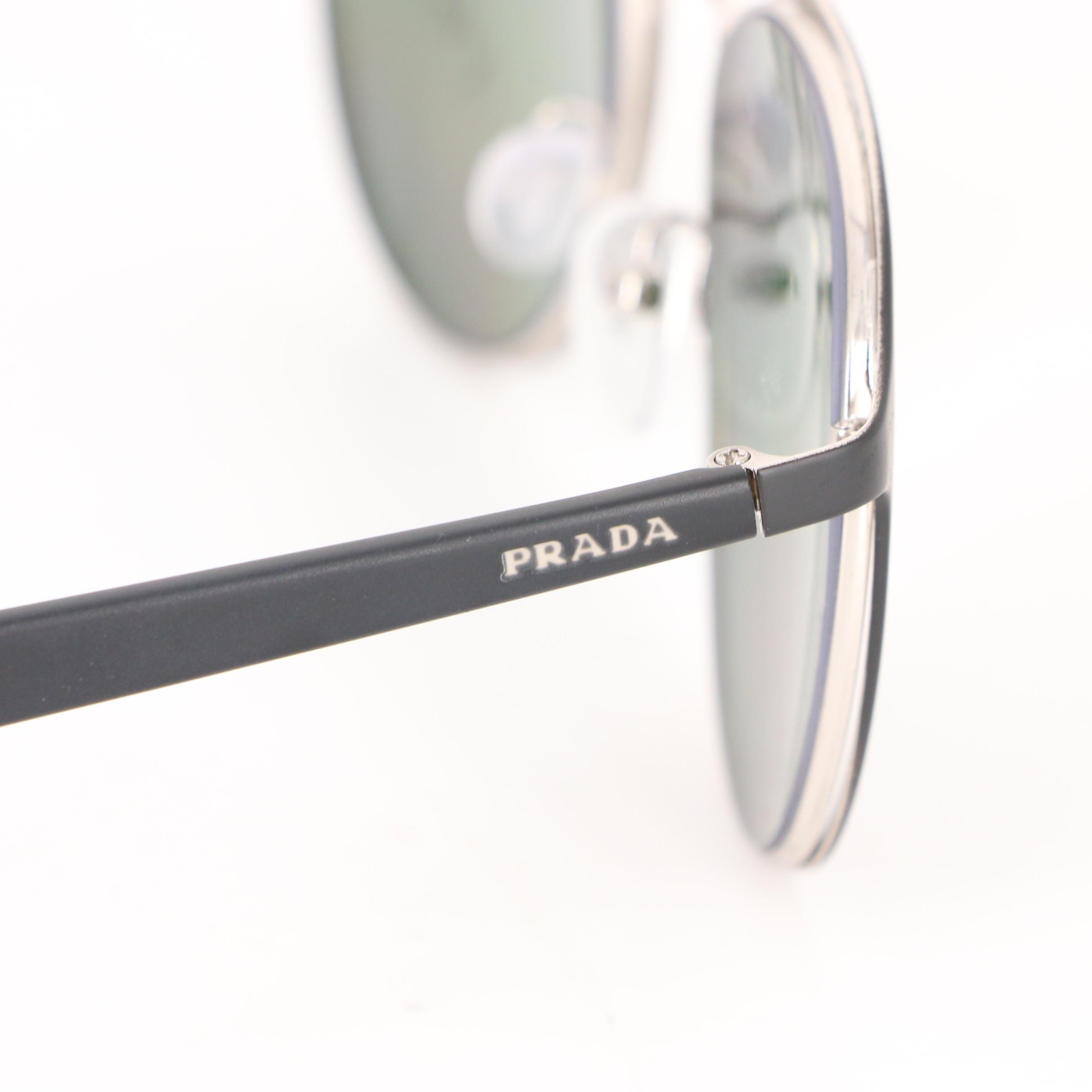 Prada SPR62T Polarized Round Sunglasses with Case and Box