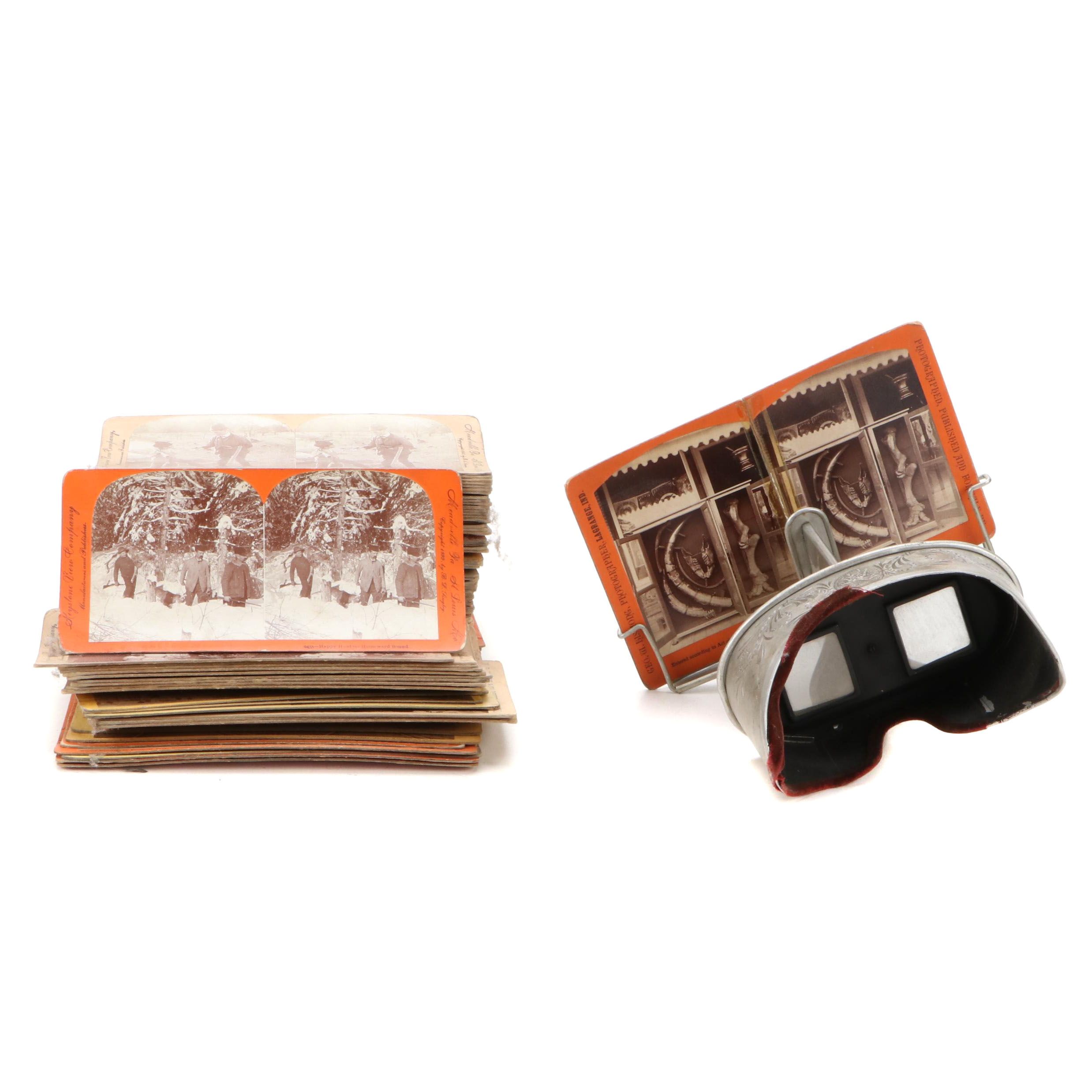 H. C. White 1900 Perfecscope Stereopticon Viewer with Stereo Cards