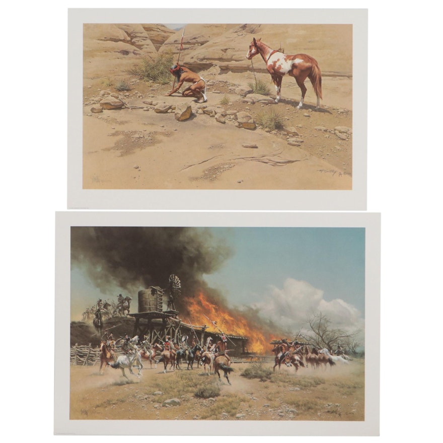 Frank McCarthy Offset Lithographs of Western Genre Scenes