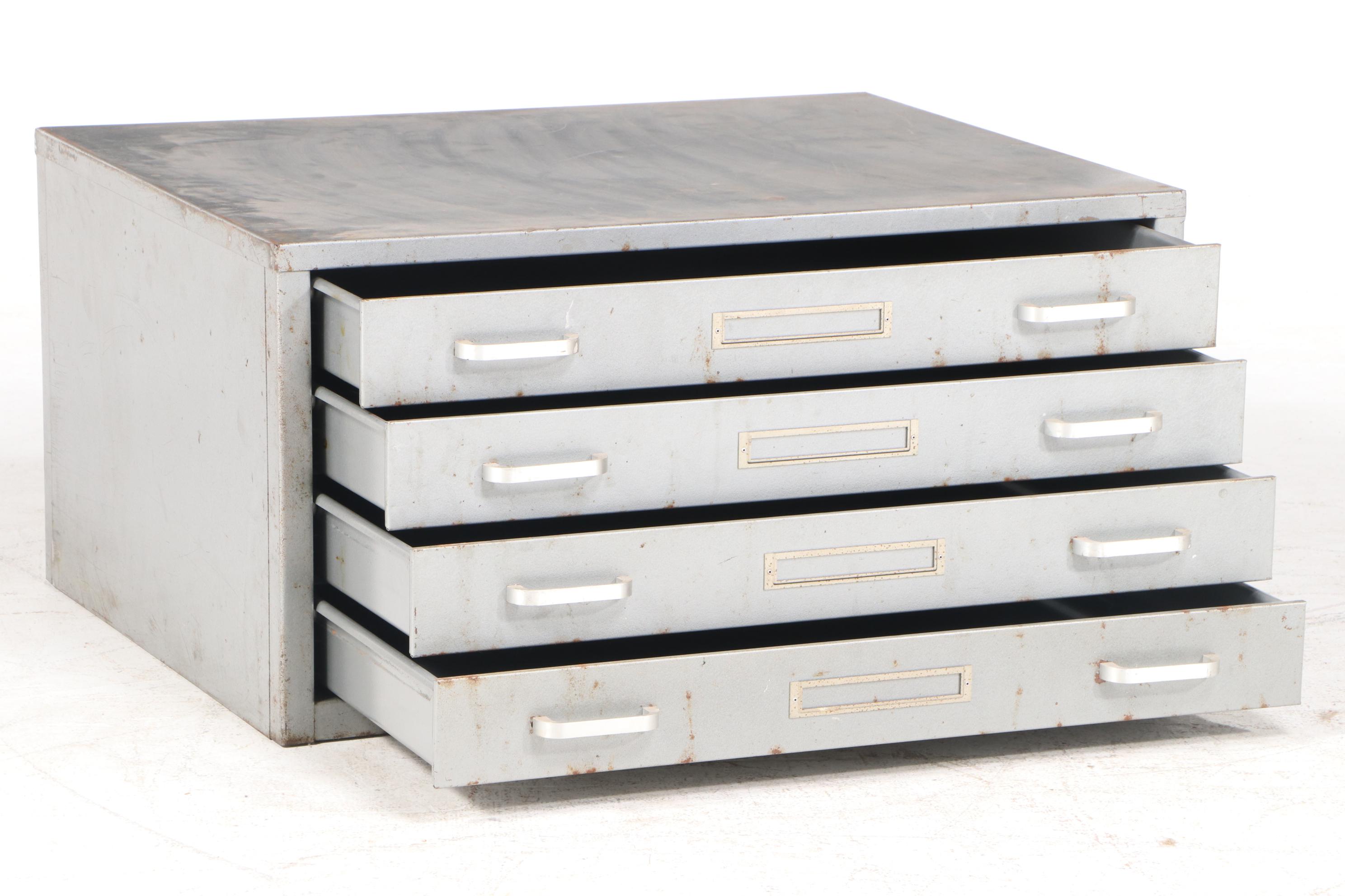 Steel Four Drawer Flat File Cabinet