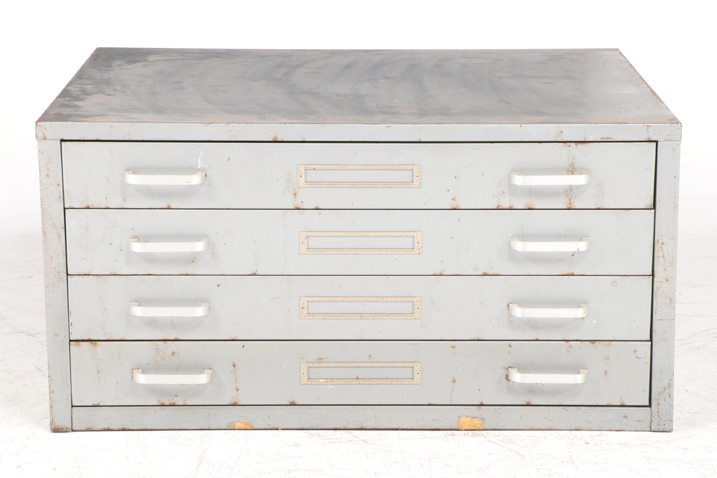 Steel Four Drawer Flat File Cabinet