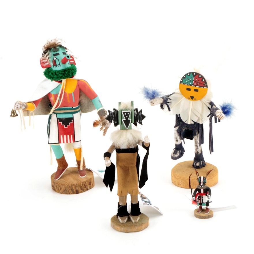 Handmade Navajo "Morning Singer", "Crow Mother", and Other Kachina Dolls