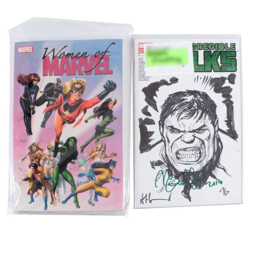Mark Ruffalo Signed "The Incredible Hulk", Artists Signed "The Women of Marvel"