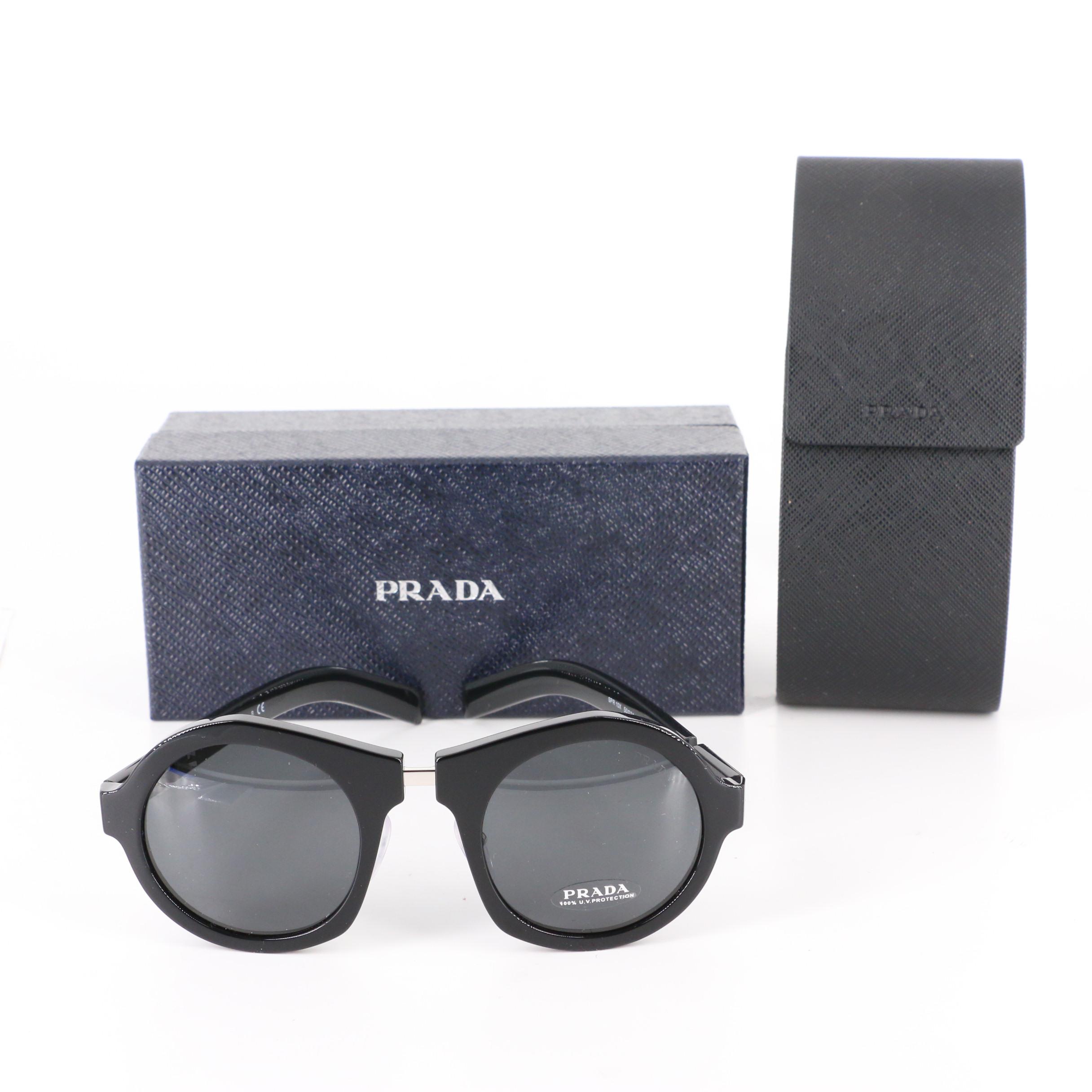 Prada SPR 10X Round Sunglasses with Case