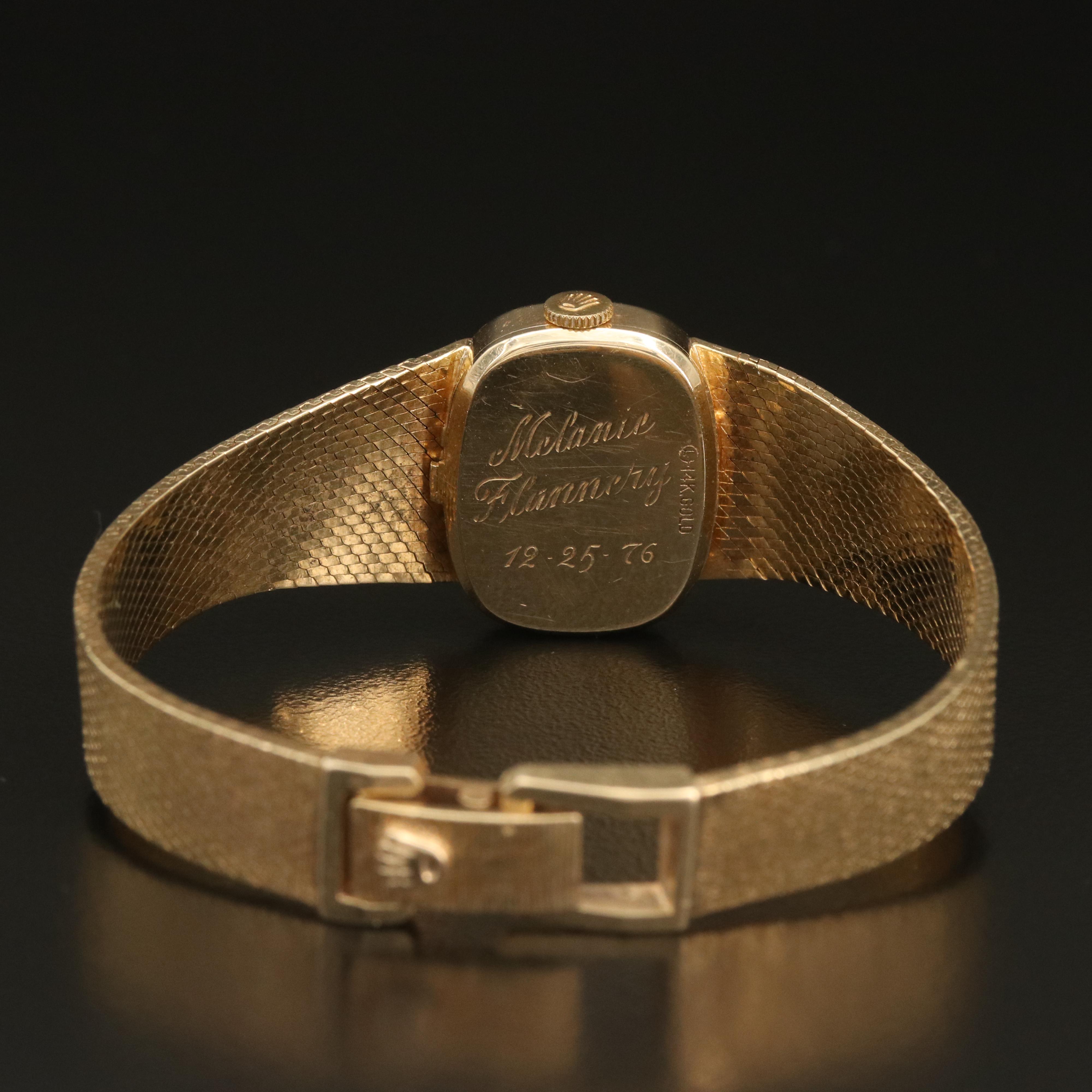 14K Rolex Stem Wind Watch, Circa 1976