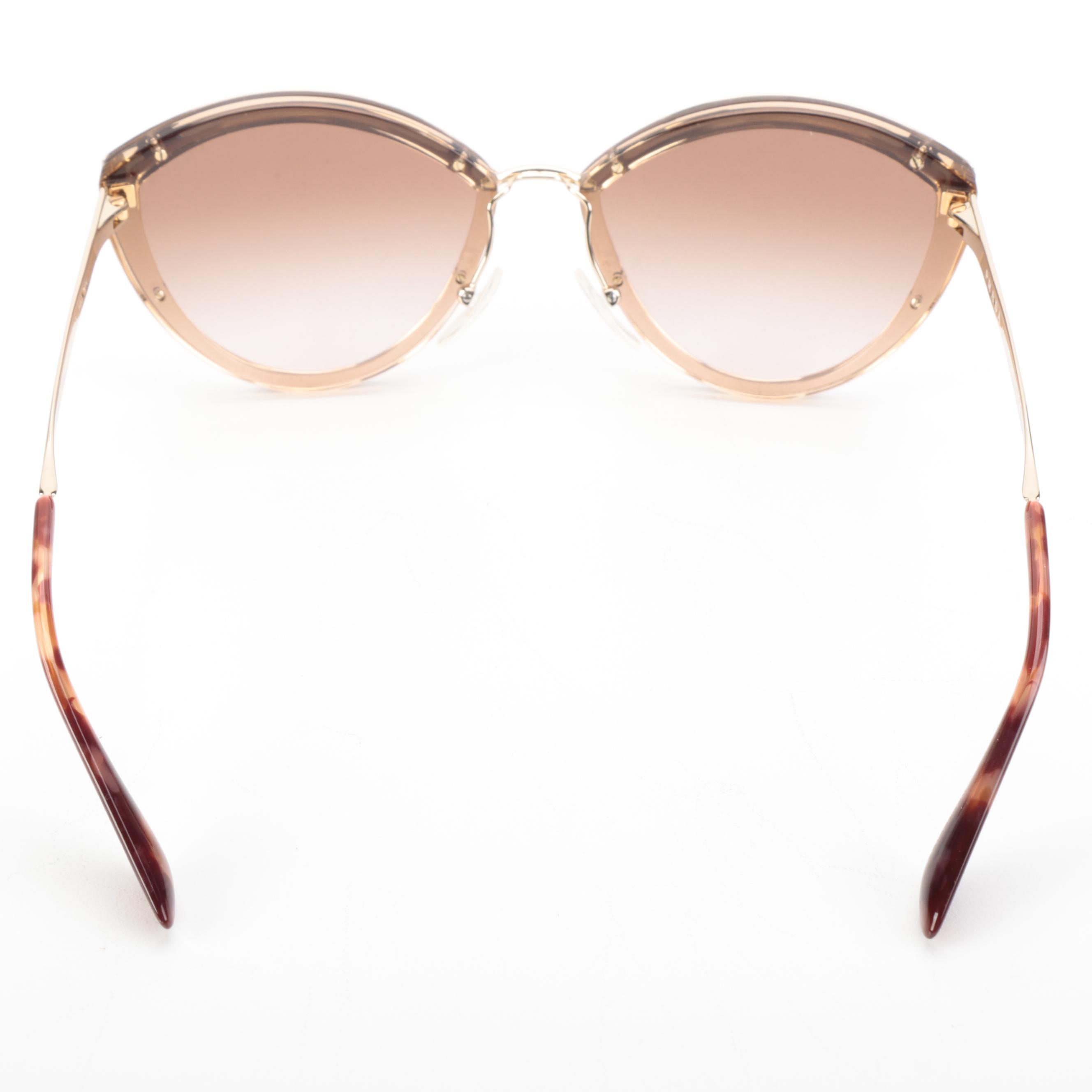 Prada SPR07U Brown Modified Cat Eye Sunglasses with Case