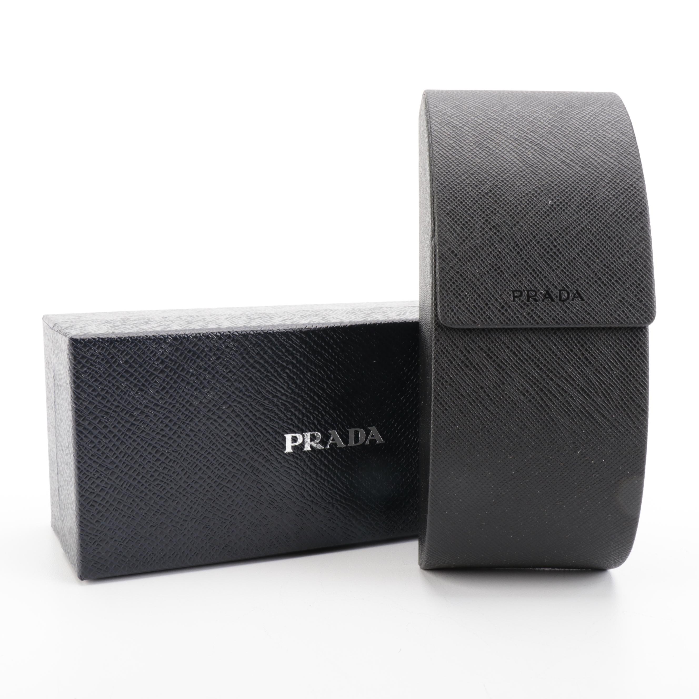 Prada SPR07U Brown Modified Cat Eye Sunglasses with Case