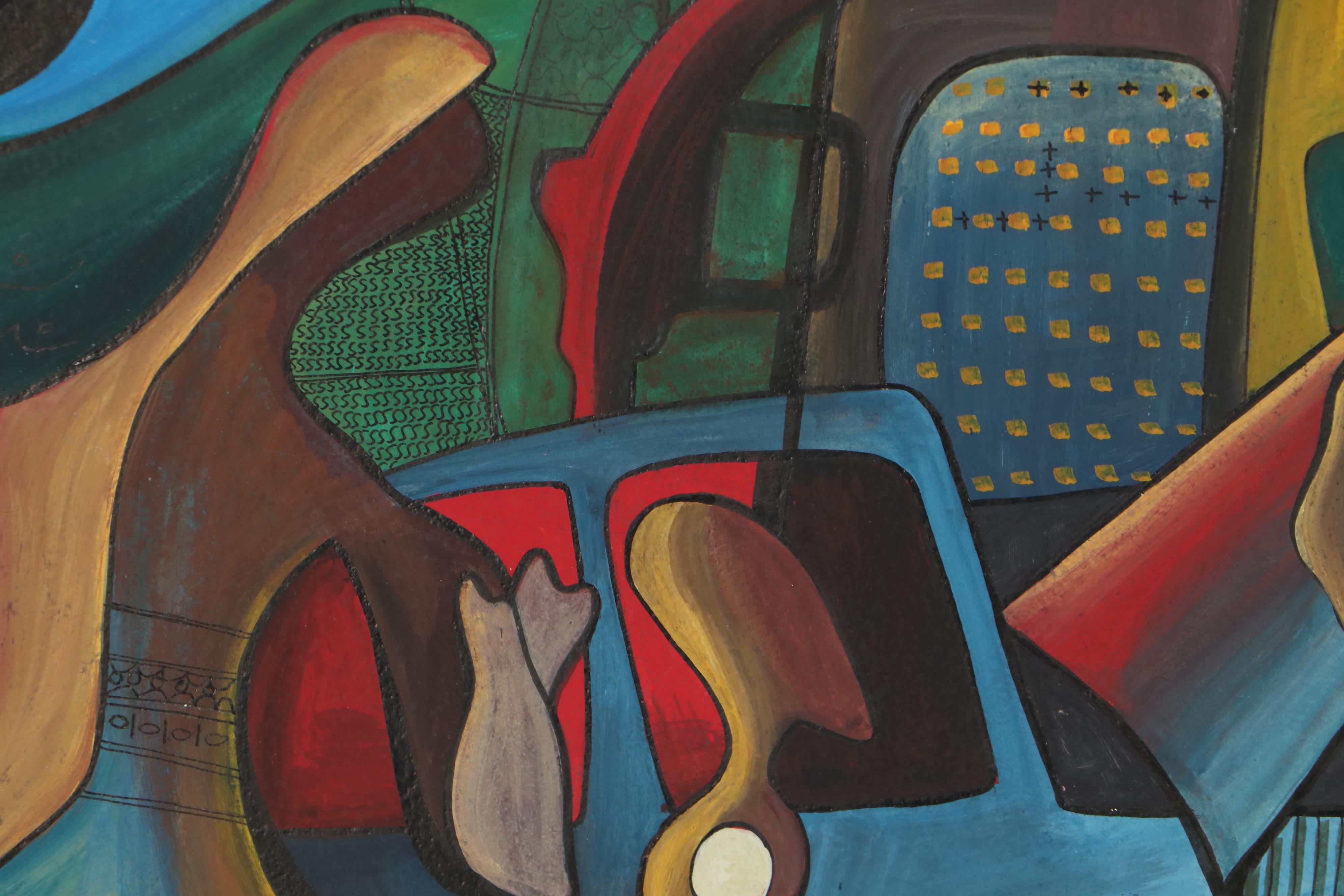 Walter Sorge Biomorphic Figural Gouache Painting