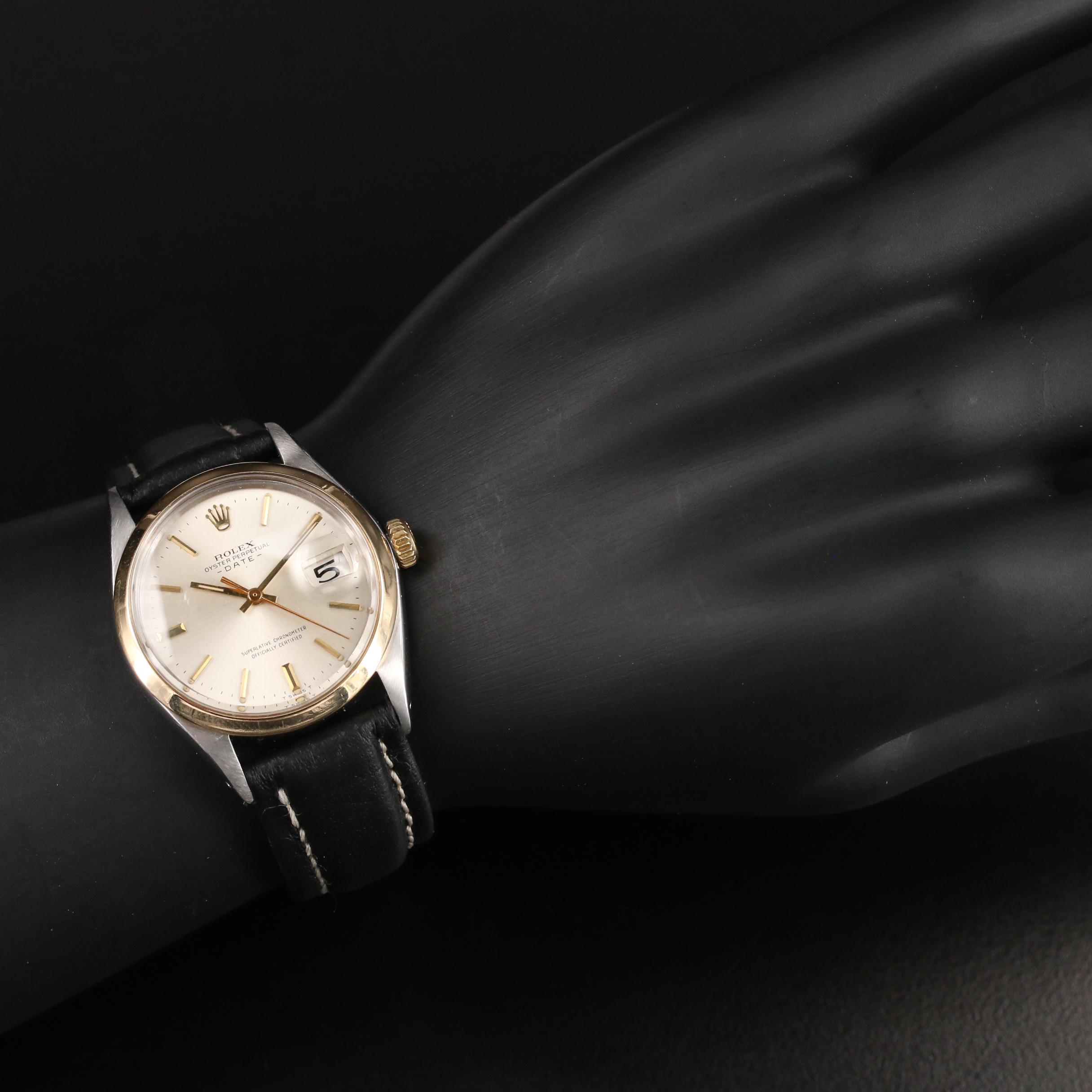 1970 Rolex Oyster Perpetual Date 18K Gold and Stainless Steel Watch