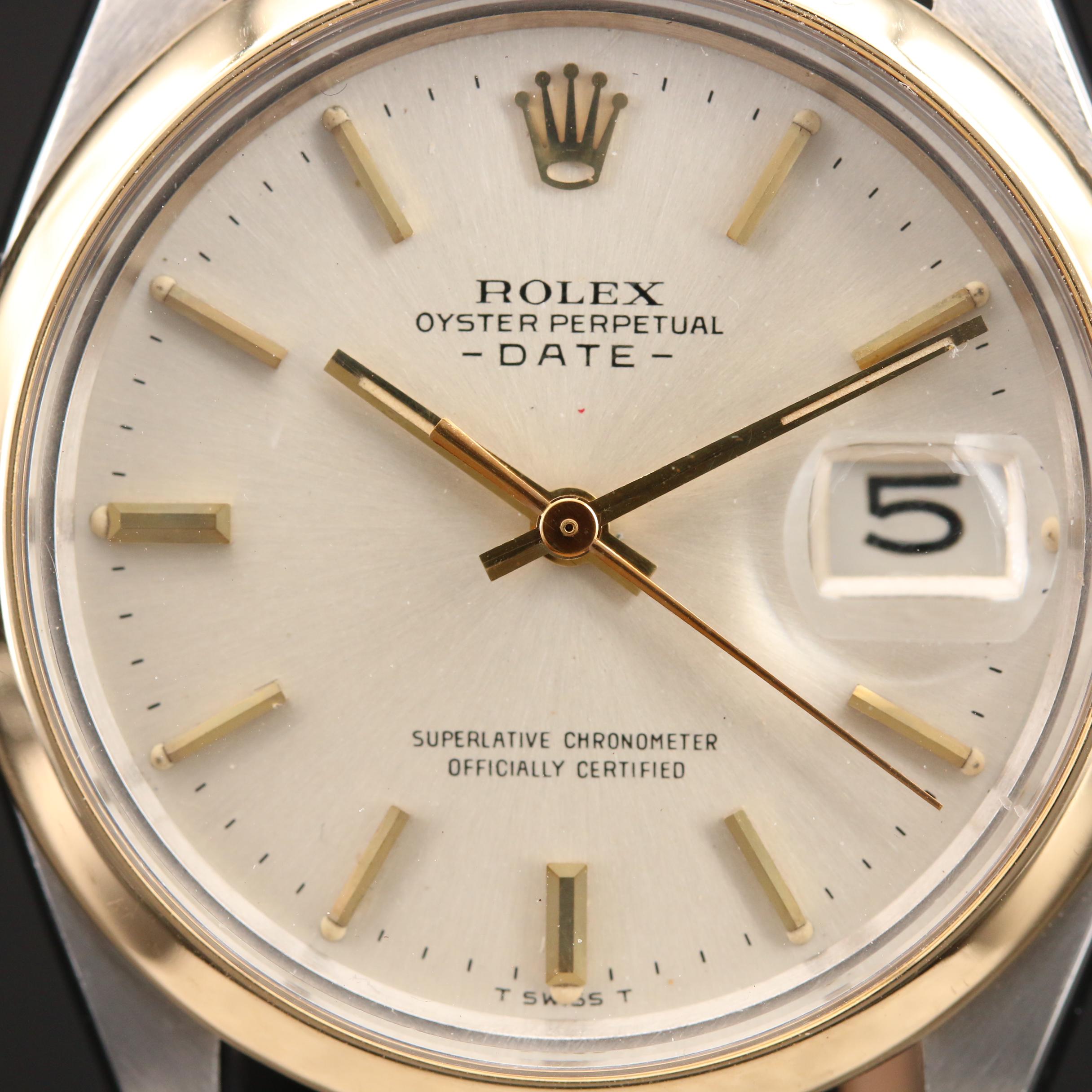 1970 Rolex Oyster Perpetual Date 18K Gold and Stainless Steel Watch