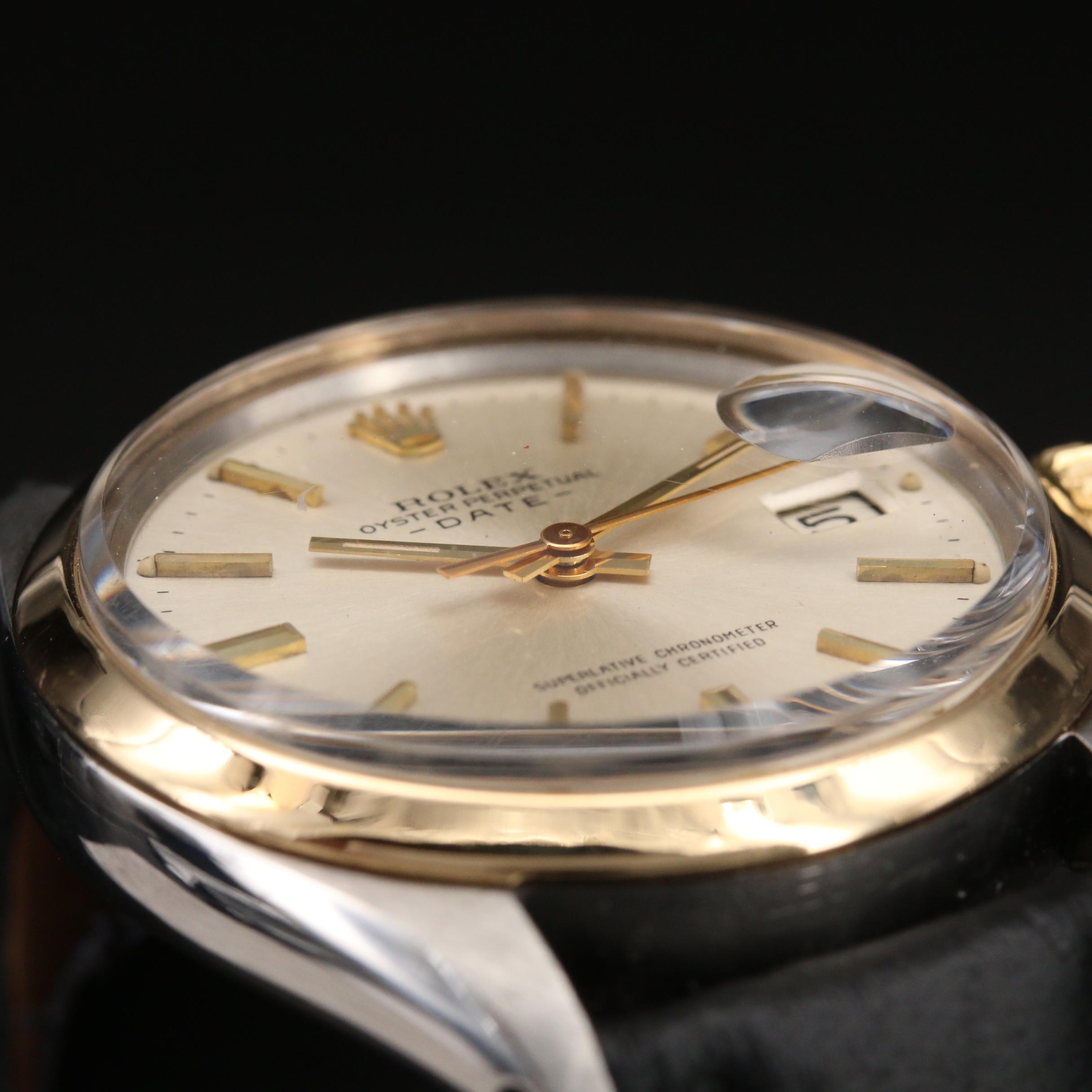 1970 Rolex Oyster Perpetual Date 18K Gold and Stainless Steel Watch