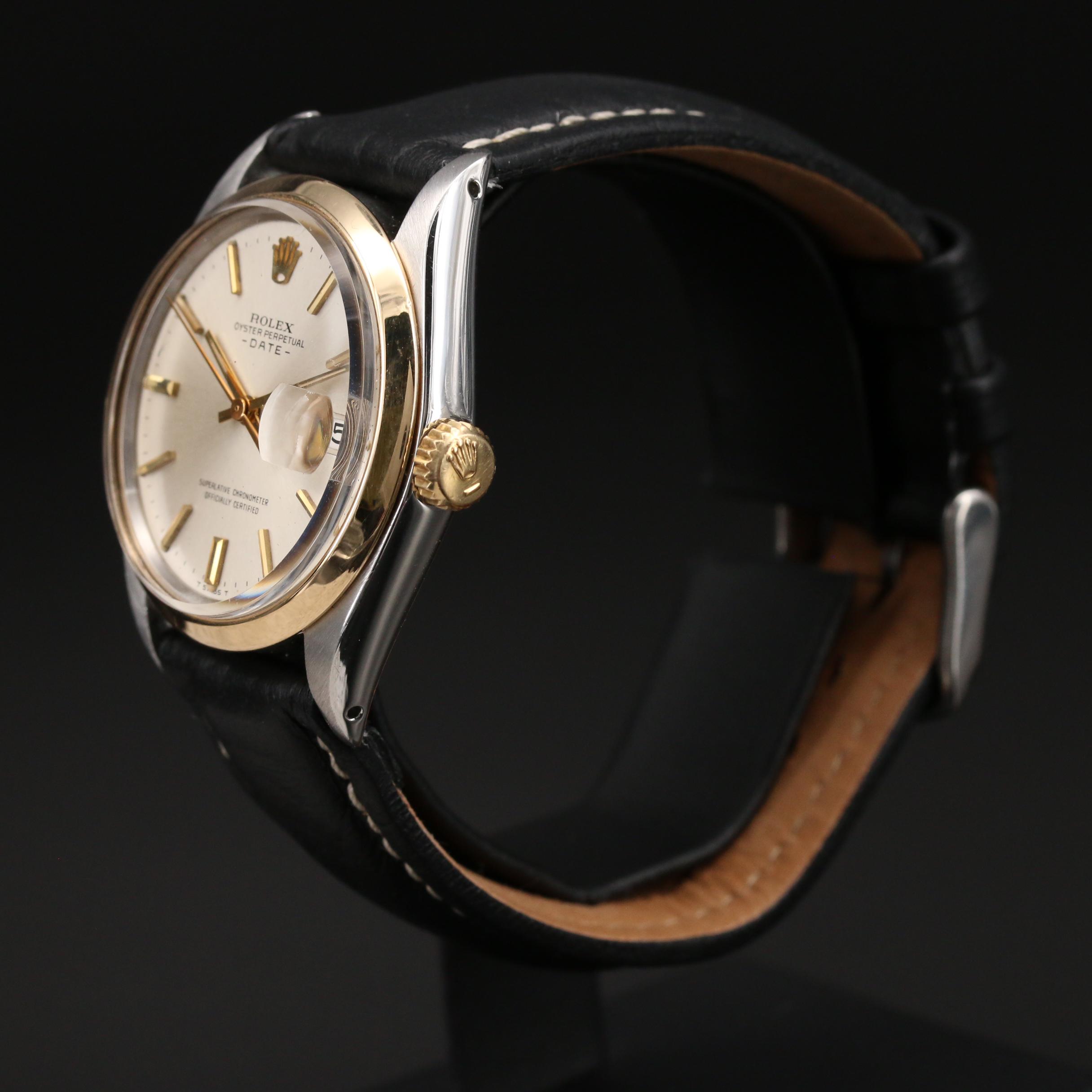 1970 Rolex Oyster Perpetual Date 18K Gold and Stainless Steel Watch