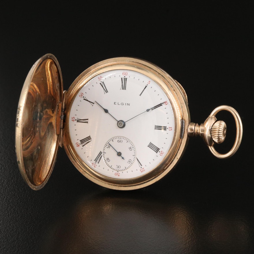 1908 Elgin 6 Size Gold Filled Pocket Watch