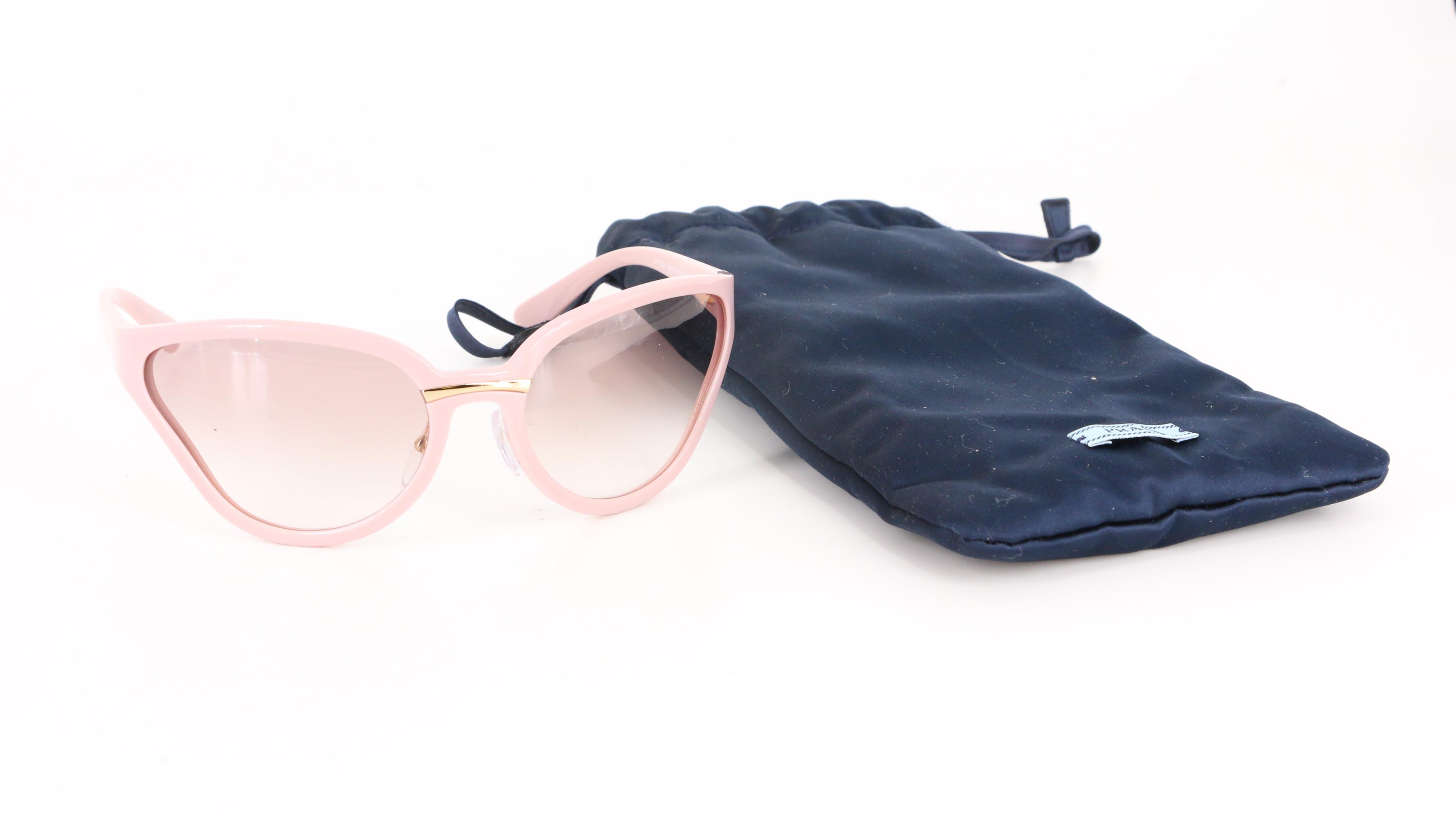 Prada Catwalk Pink SPR 22V Sunglasses with Light Ombré Lenses and Includes Box