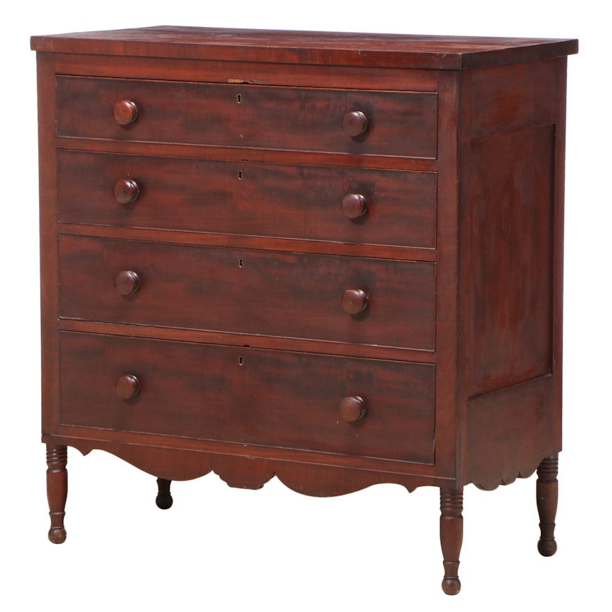 Federal Cherrywood Four-Drawer Chest, Early 19th Century