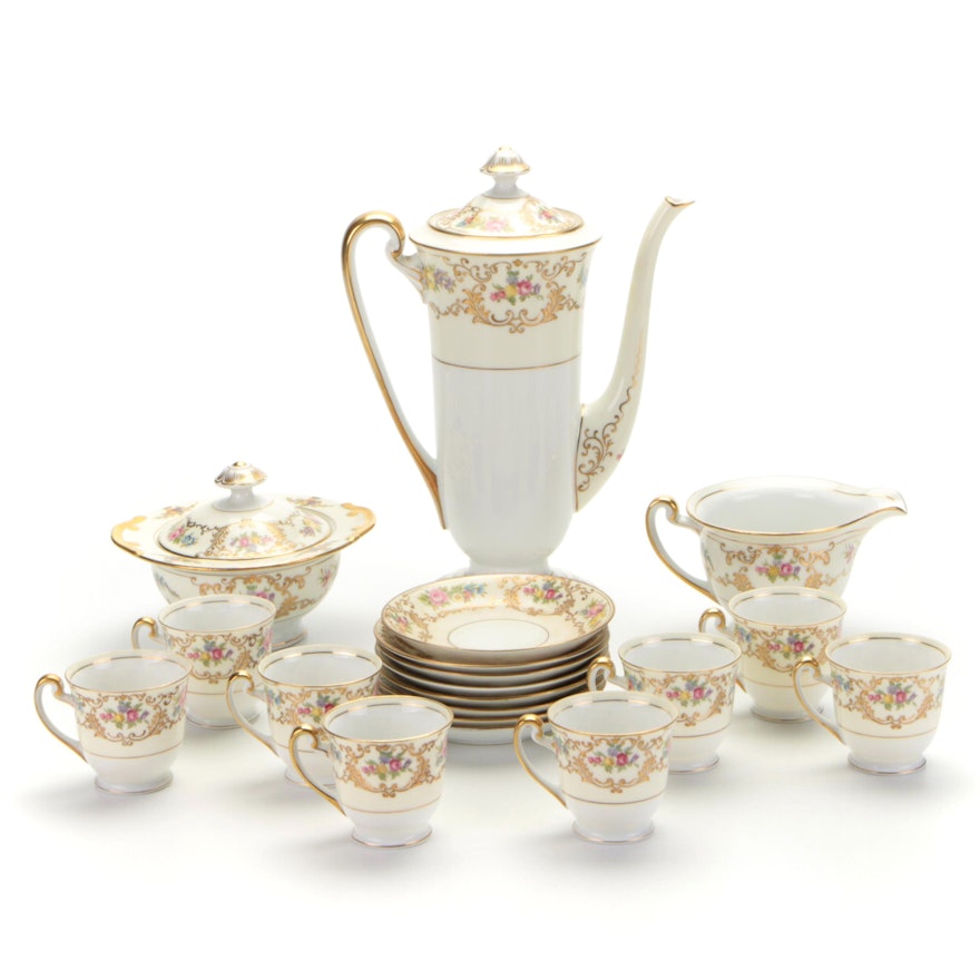 Dresden Porcelain Floral Motif Tea Set