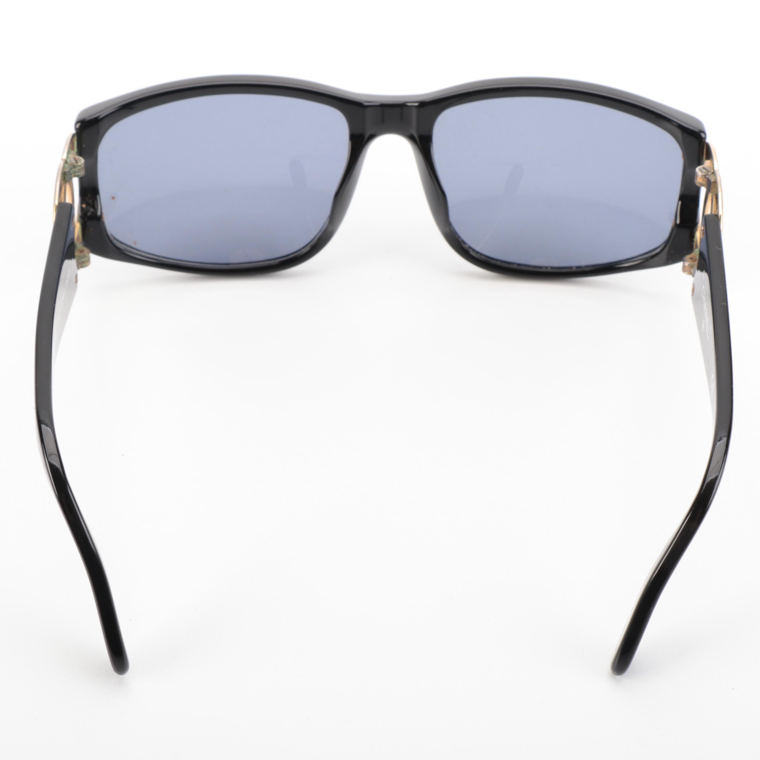 Chanel 02461 CC Logo Black Frame Grey Lens Sunglasses with Case and Box