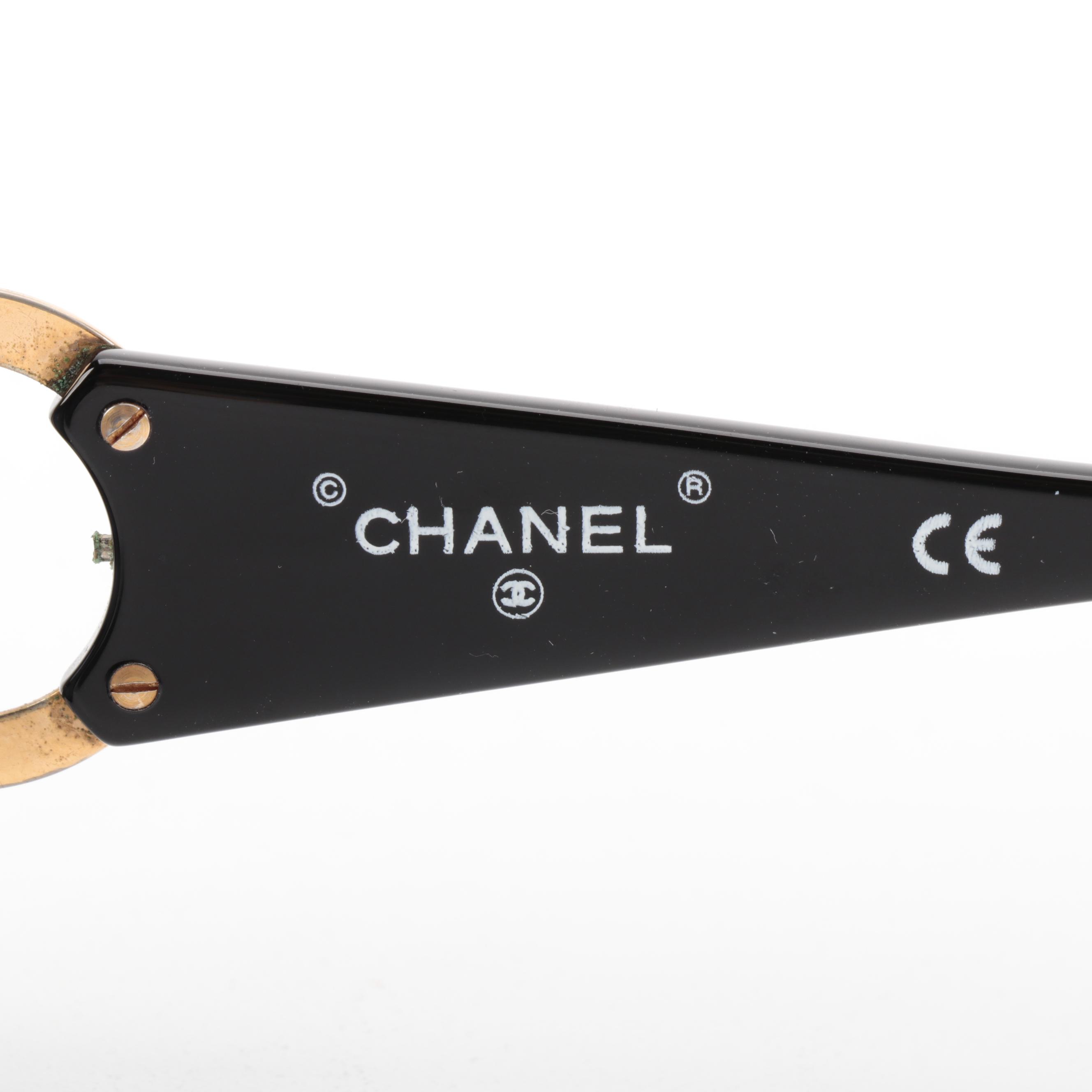 Chanel 02461 CC Logo Black Frame Grey Lens Sunglasses with Case and Box