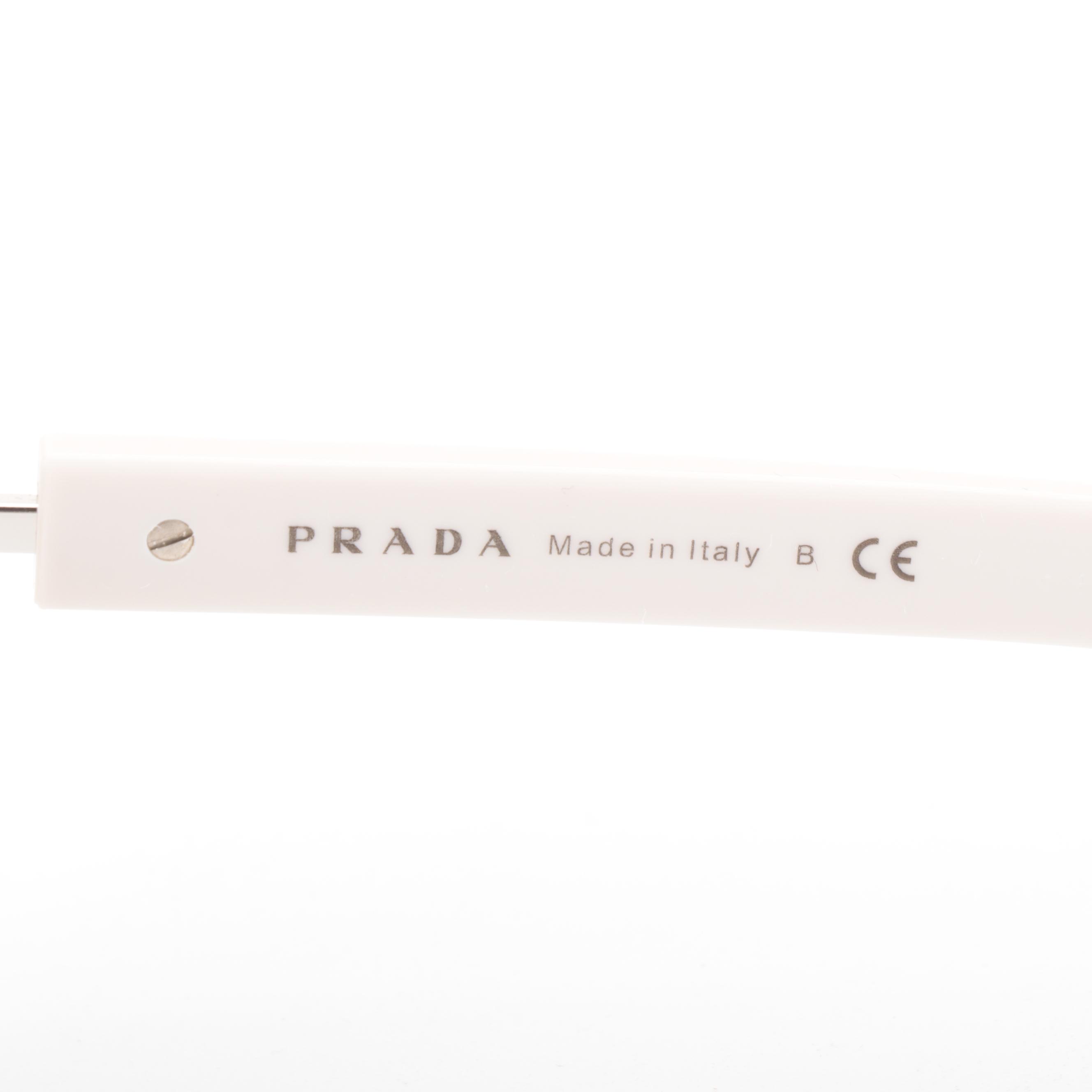 Prada Sunglasses PR14XS Modified Cat Eye Taupe/Off-White Frame Gradient Lens