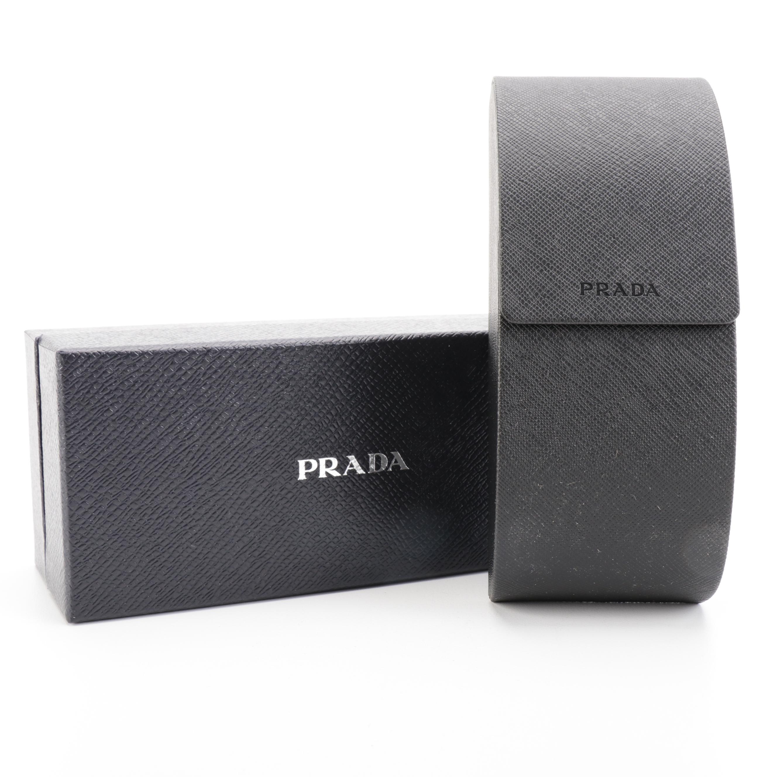 Prada Sunglasses PR14XS Modified Cat Eye Taupe/Off-White Frame Gradient Lens