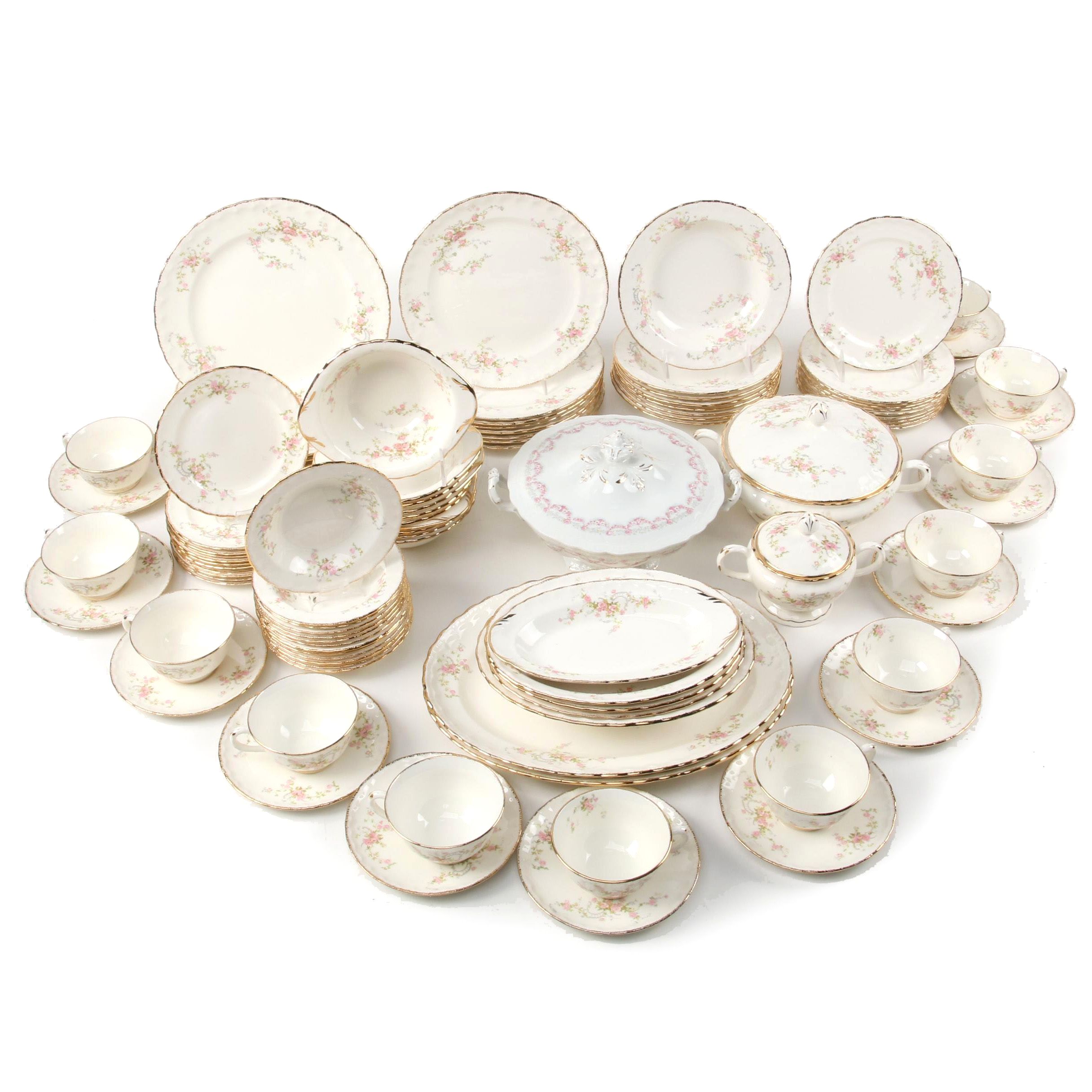 Pope Gosser "Jean" Porcelain Dinnerware with Johnson Bros Tureen