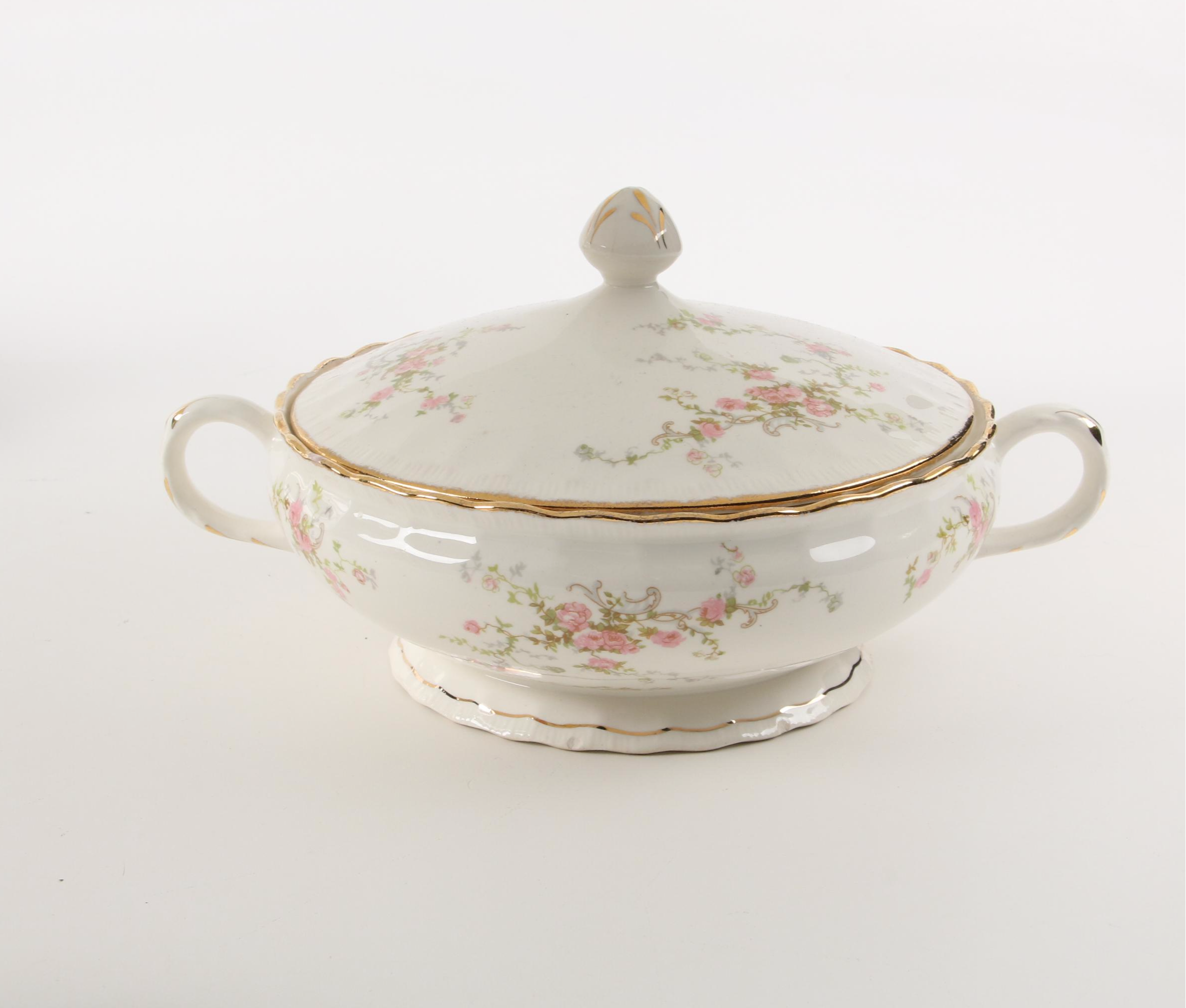 Pope Gosser "Jean" Porcelain Dinnerware with Johnson Bros Tureen
