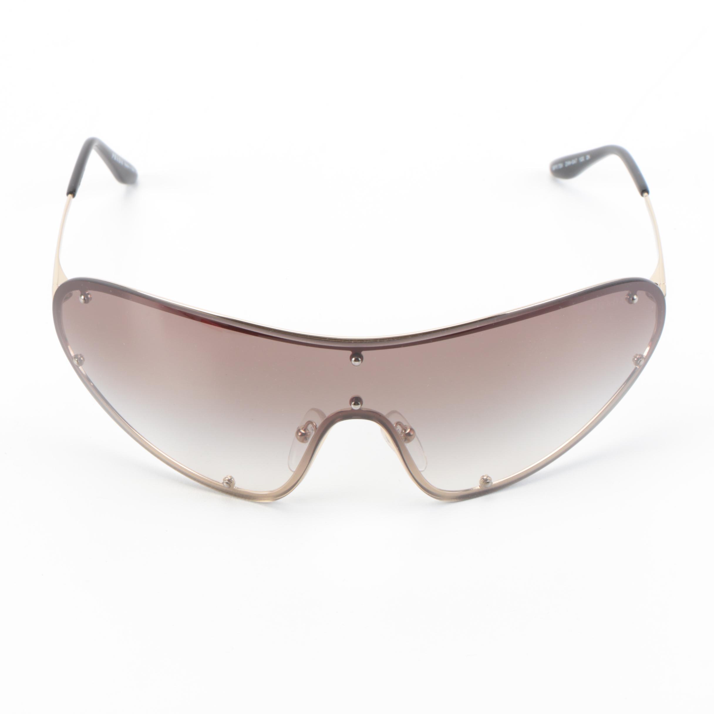 Prada SPR73V Shield Sunglasses with Case and Box