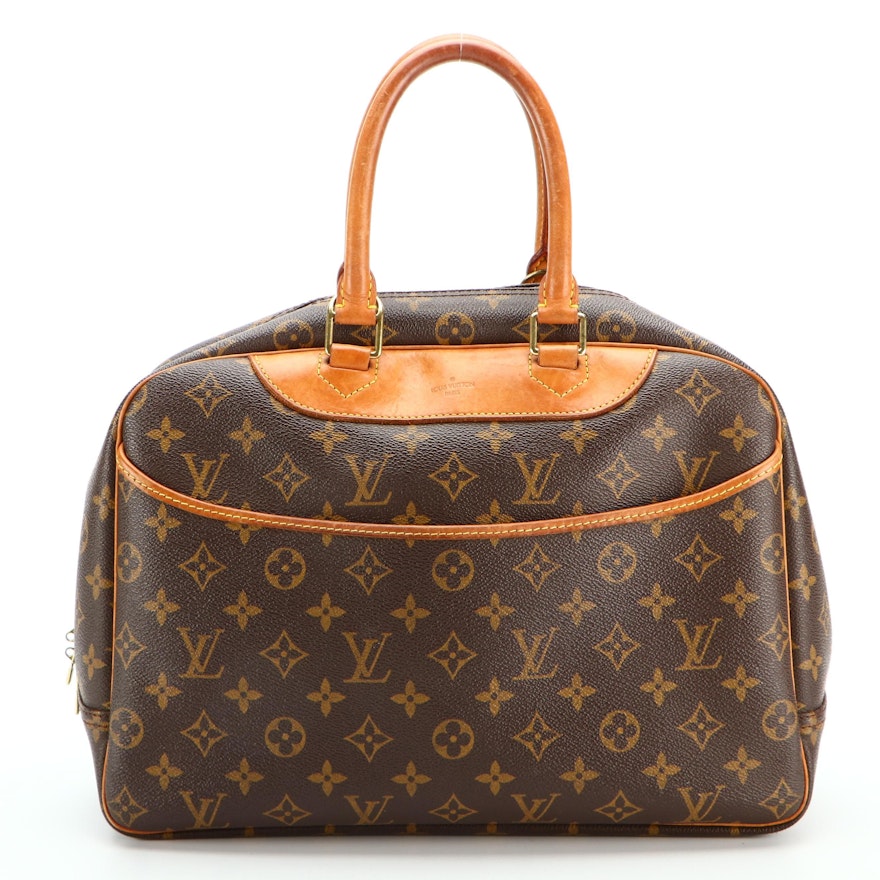 Louis Vuitton Deauville Bag in Monogram Coated Canvas and Vachetta Leather