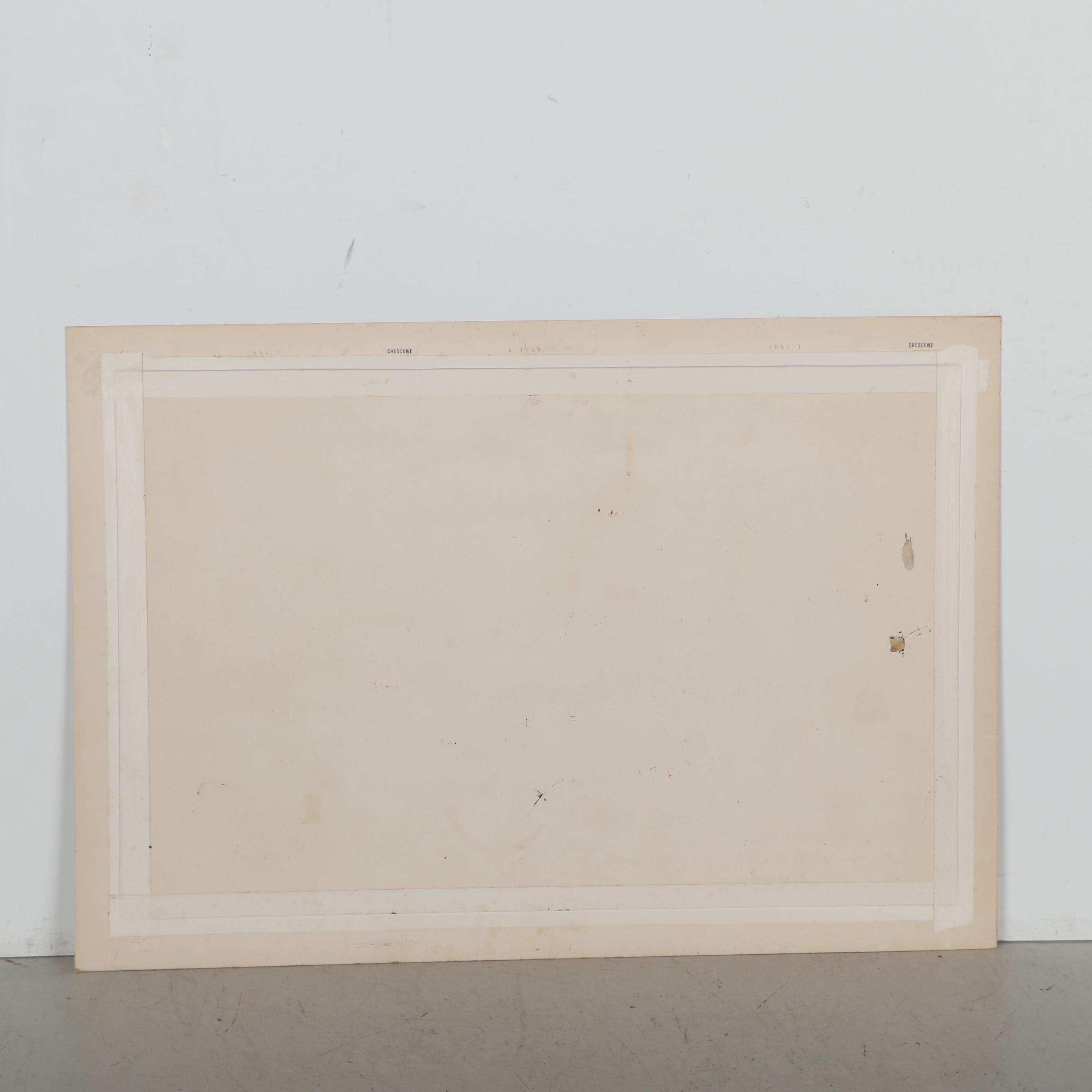 Walter Sorge Abstract Watercolor Painting, Late 20th Century