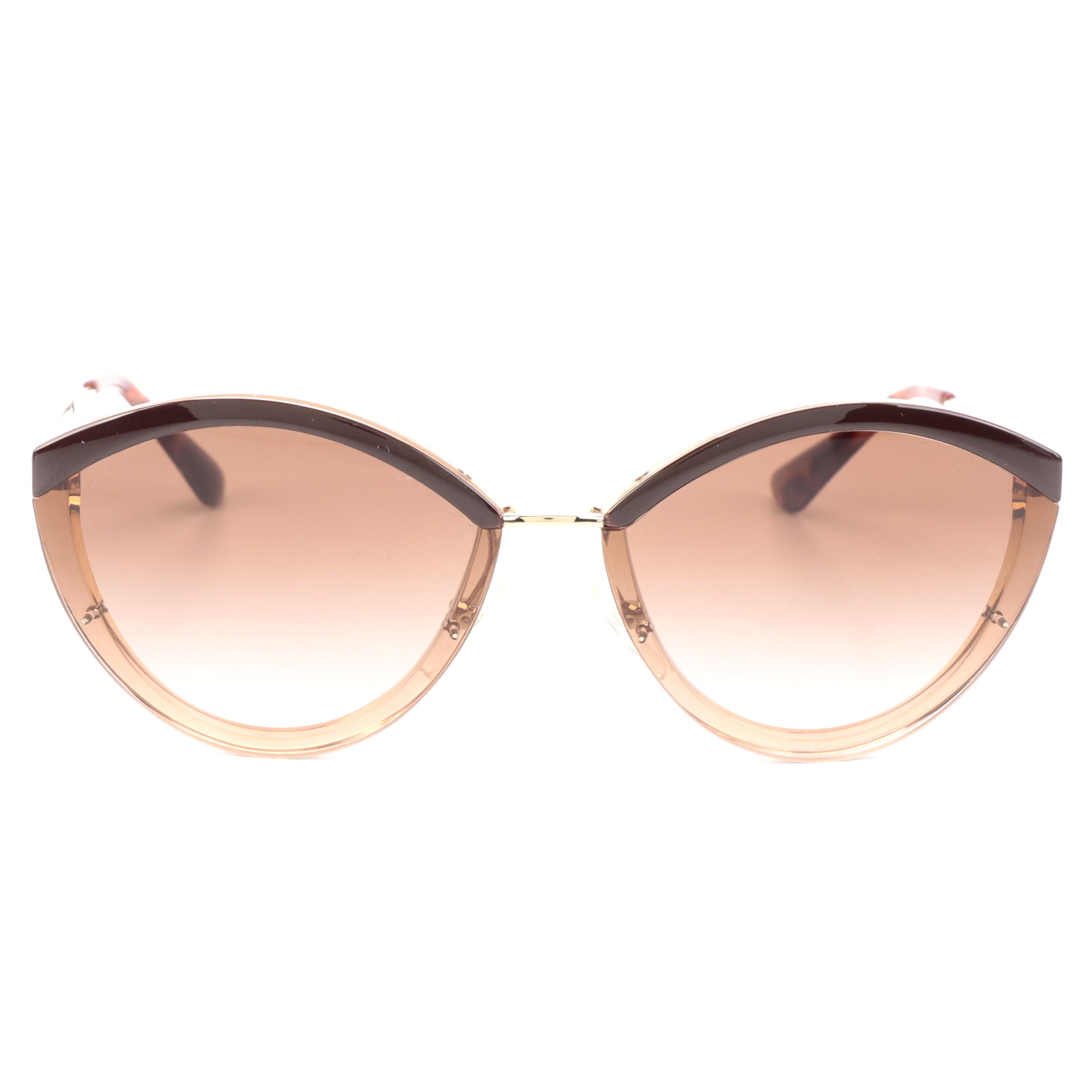 Prada SPR07U Brown Modified Cat Eye Sunglasses with Case