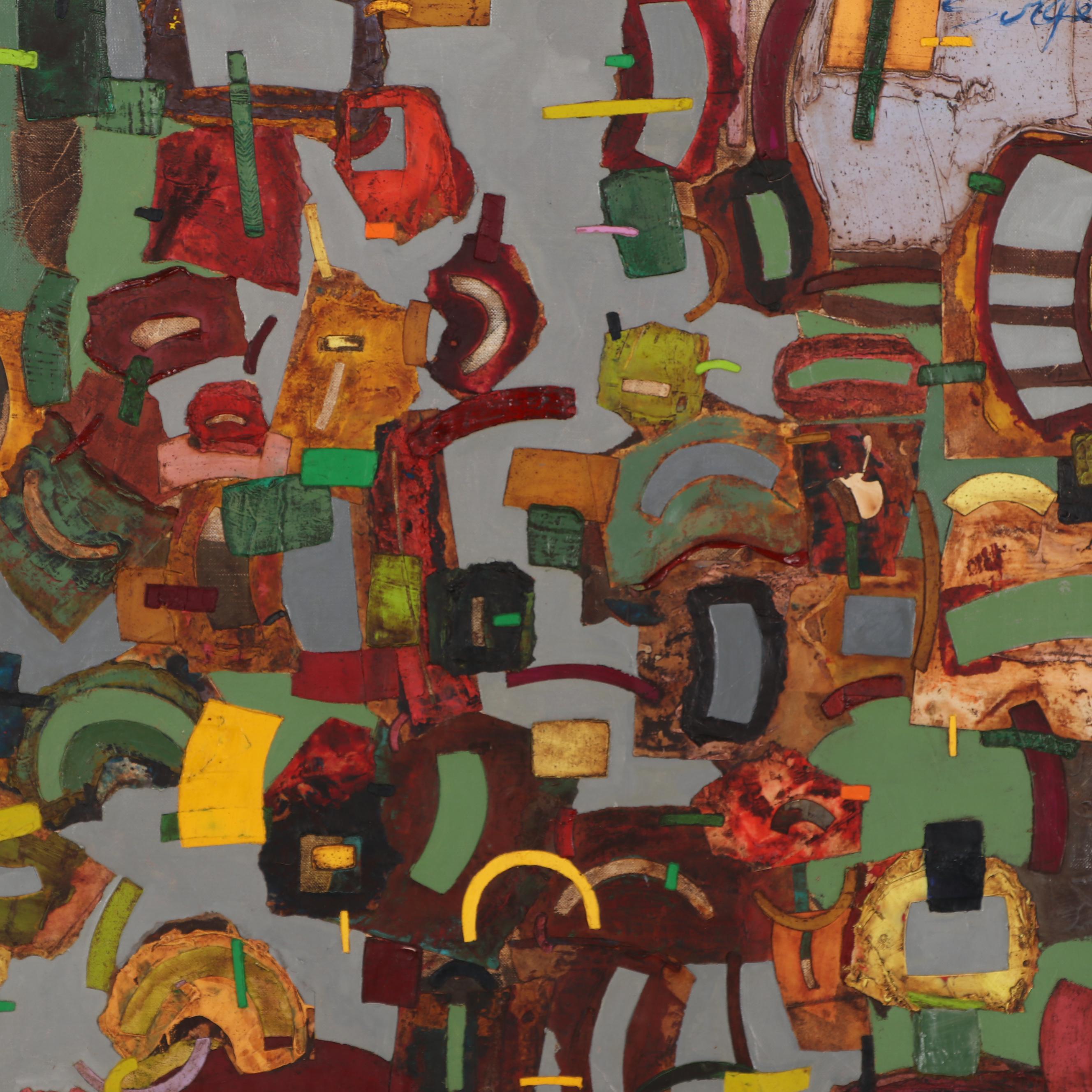 Walter Sorge Abstract Oil Painting "Transformation," 1987