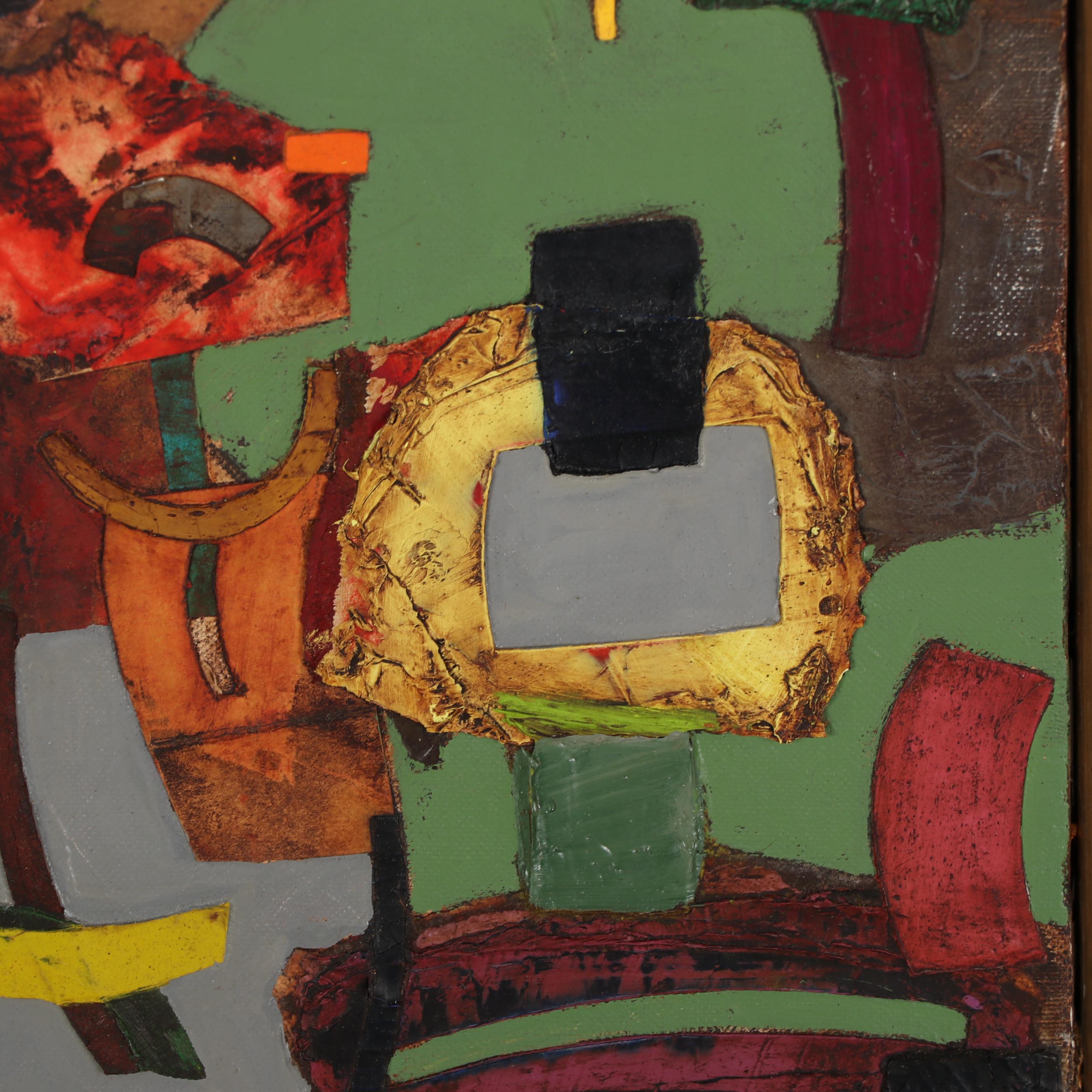 Walter Sorge Abstract Oil Painting "Transformation," 1987