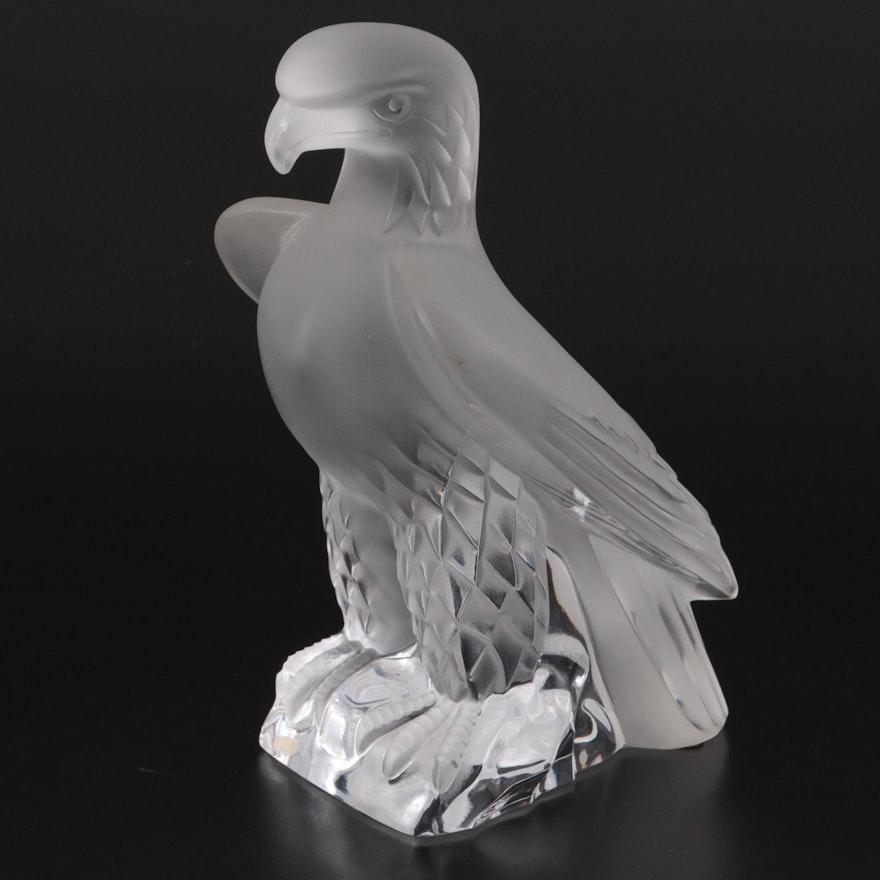 Lalique "Liberty Eagle" Clear and Frosted Crystal Figurine