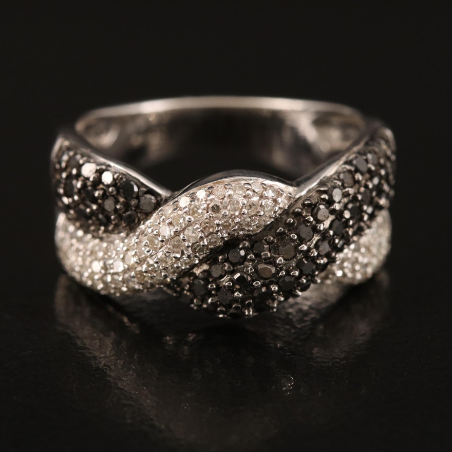 14K 1.00 CTW Diamond Braided Band