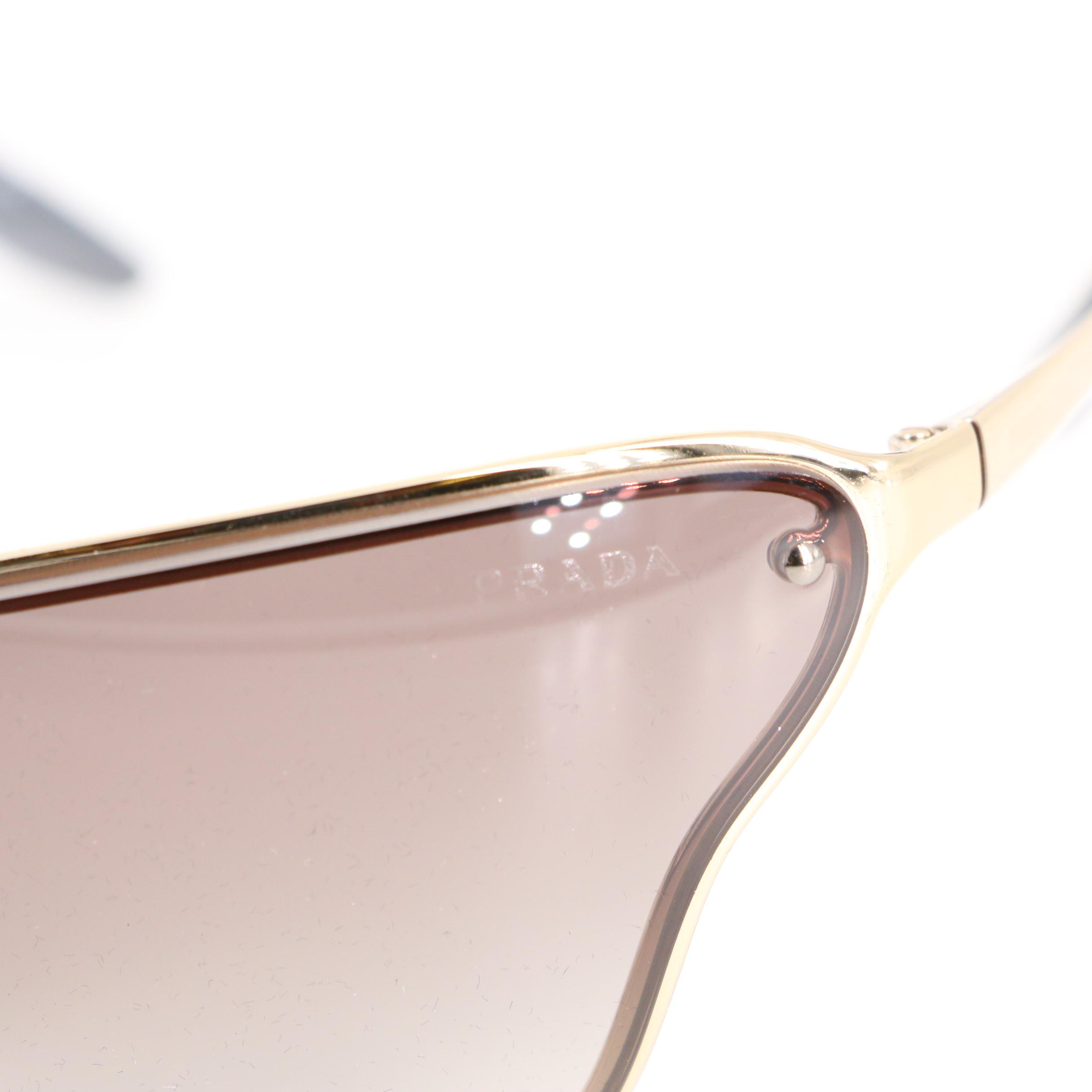 Prada SPR74V Modified Cat Eye Shield Sunglasses with Case