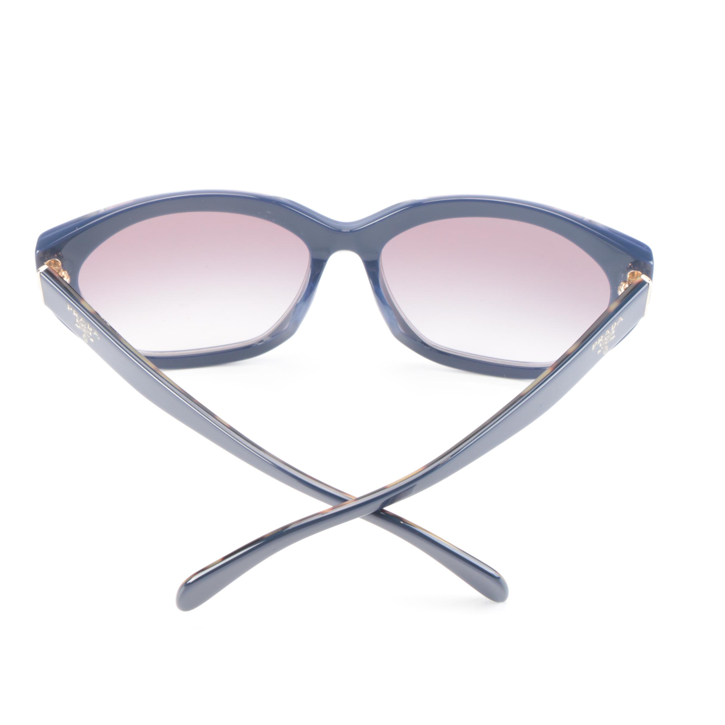 Prada SPR 16X-F Modified Cat Eye Sunglasses with Case and Box