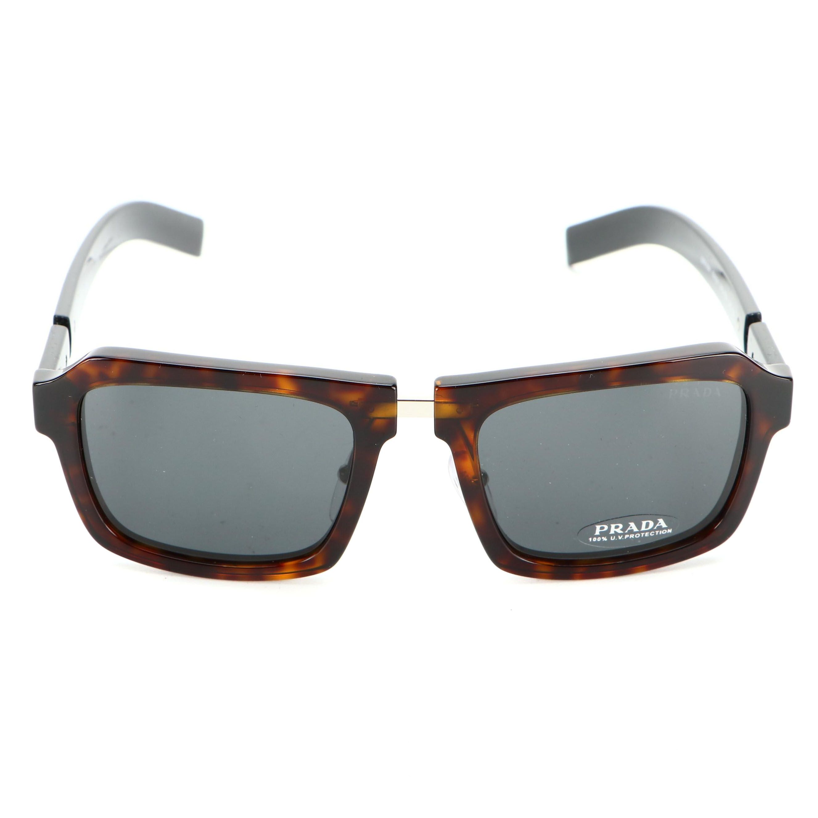 Prada SPR 09X Rectanglar Sunglasses in Tortoise and Black with Case and Box