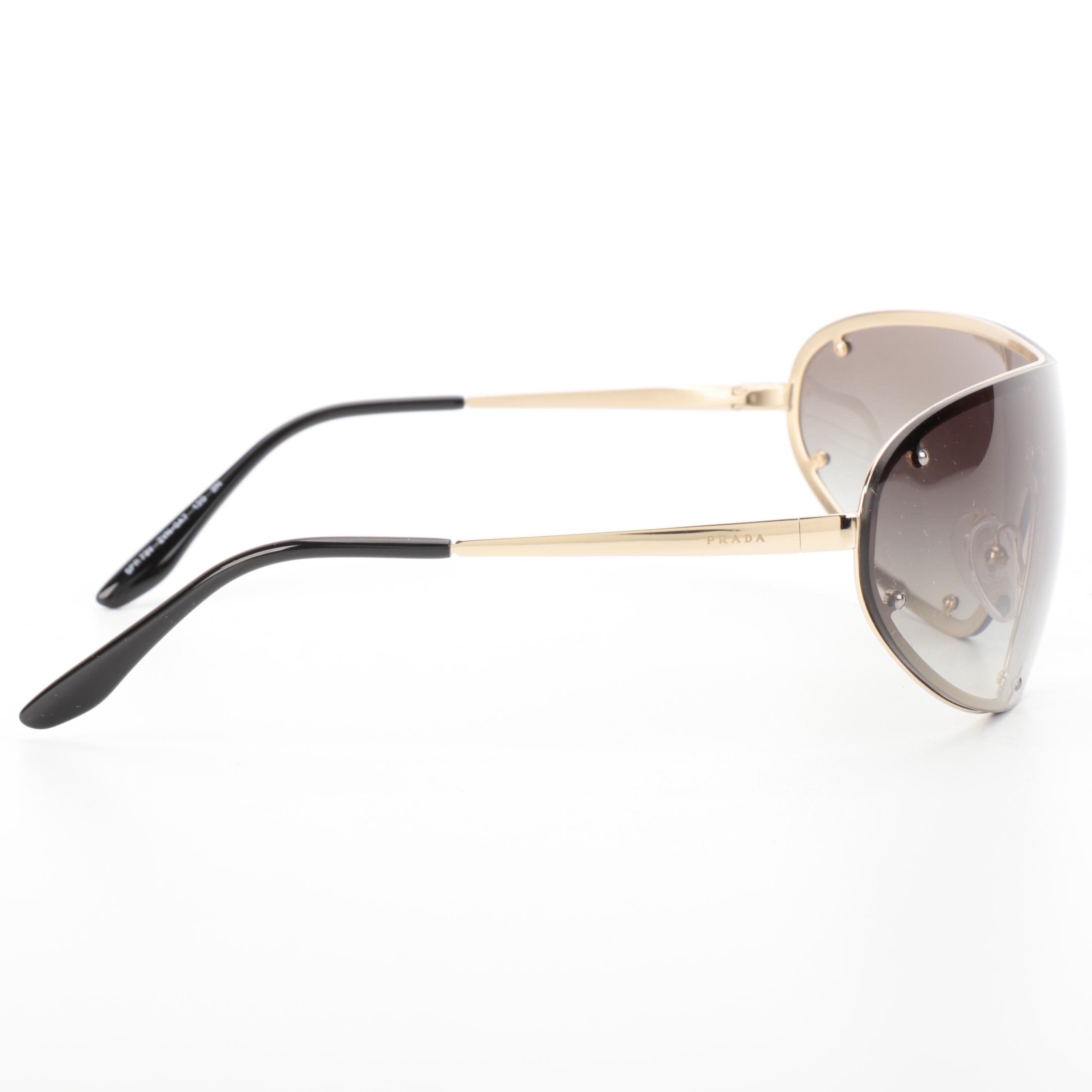 Prada SPR73V Shield Sunglasses with Case and Box